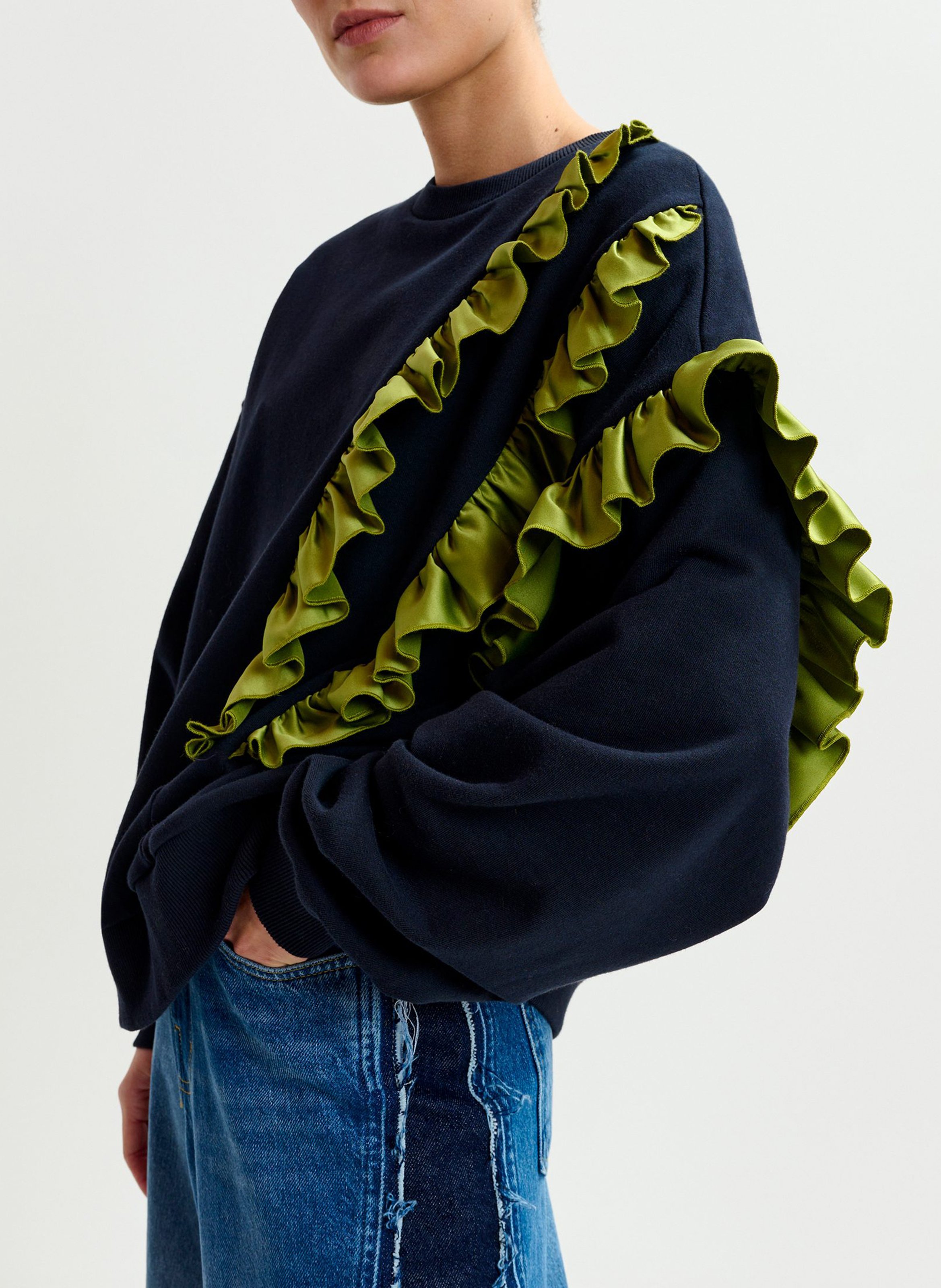 Sweat col rond en coton mélangé iwave ESSENTIEL ANTWERP Bleu