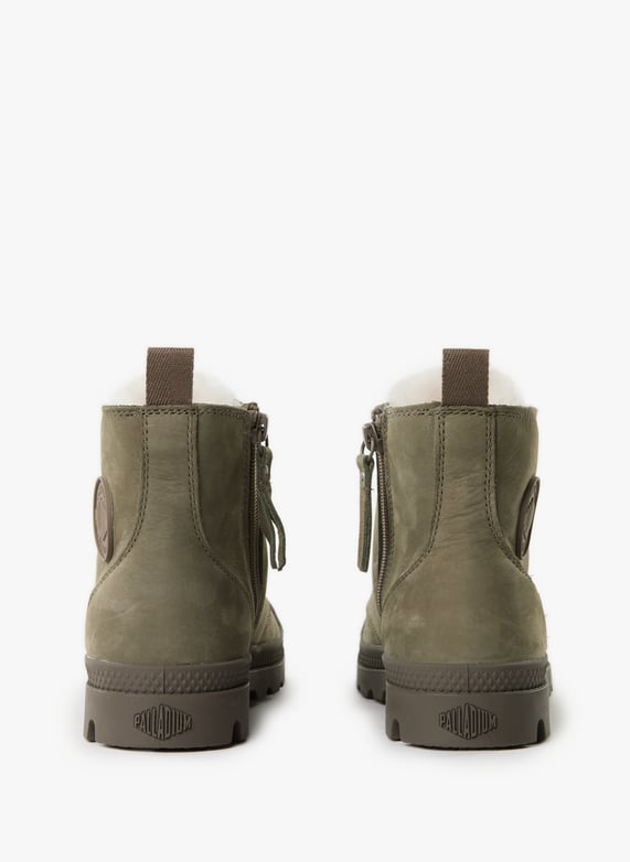 Boots fourrées en cuir | Kaki by PALLADIUM Boots fourrées en cuir Kaki