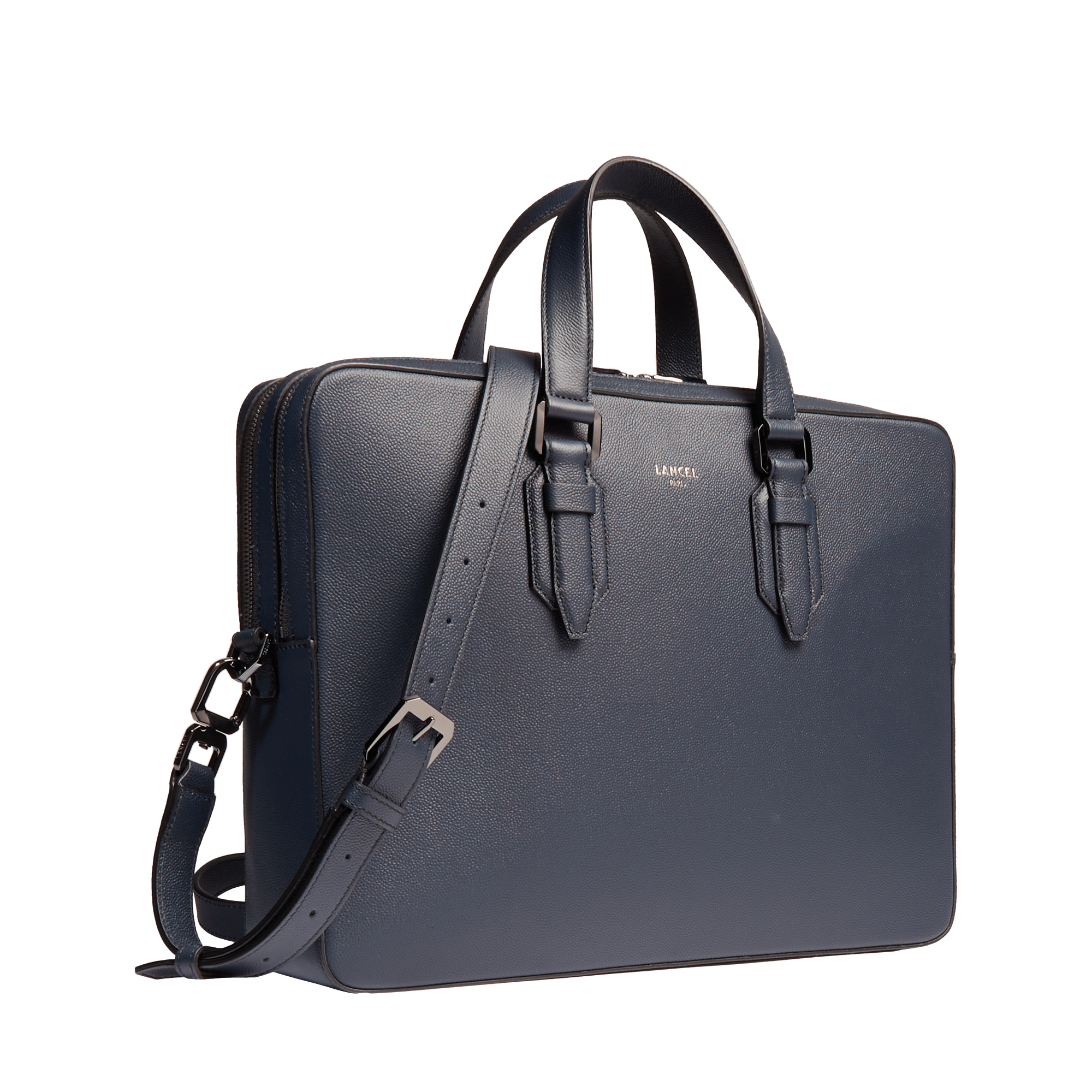 Porte-documents zippé 15"6 charlie de lancel en cuir LANCEL Bleu