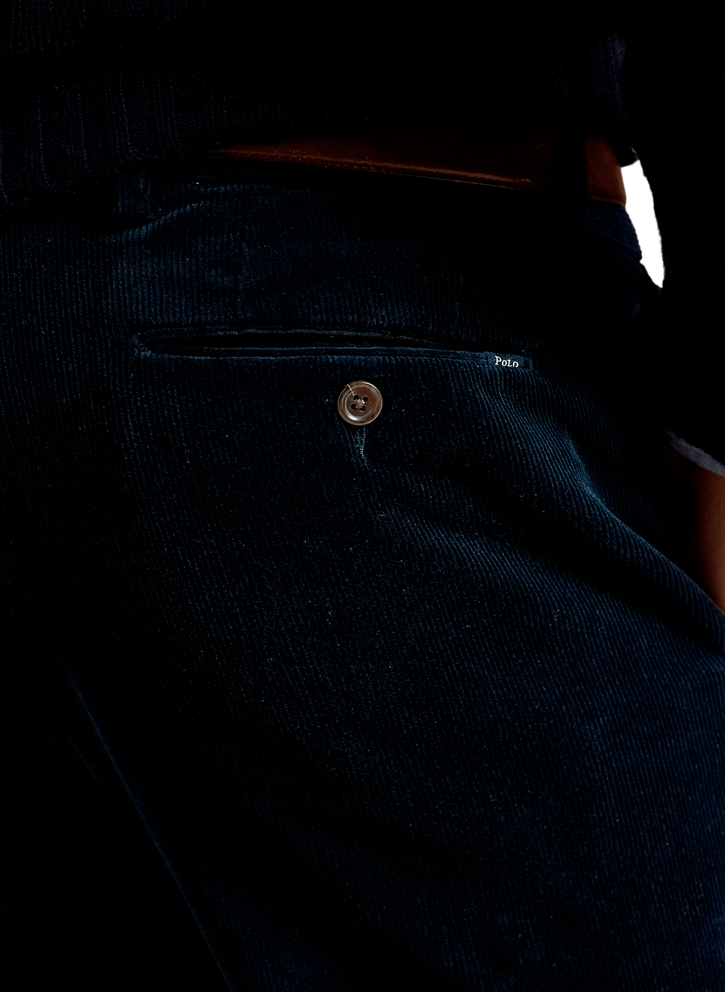 Pantalon en velours côtelé en coton mélangé POLO RALPH LAUREN Bleu