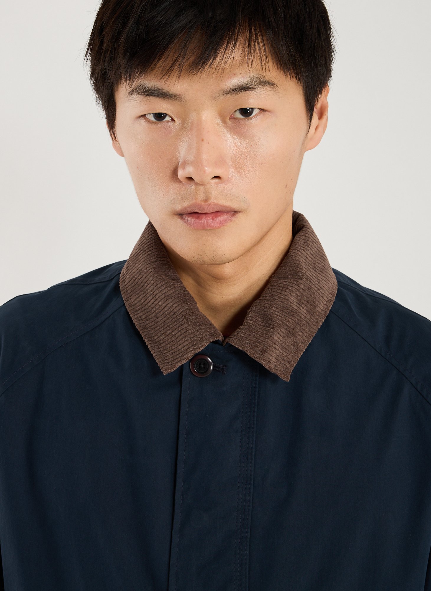 Jacket with classic collar in blended cotton TIMBERLAND Blue