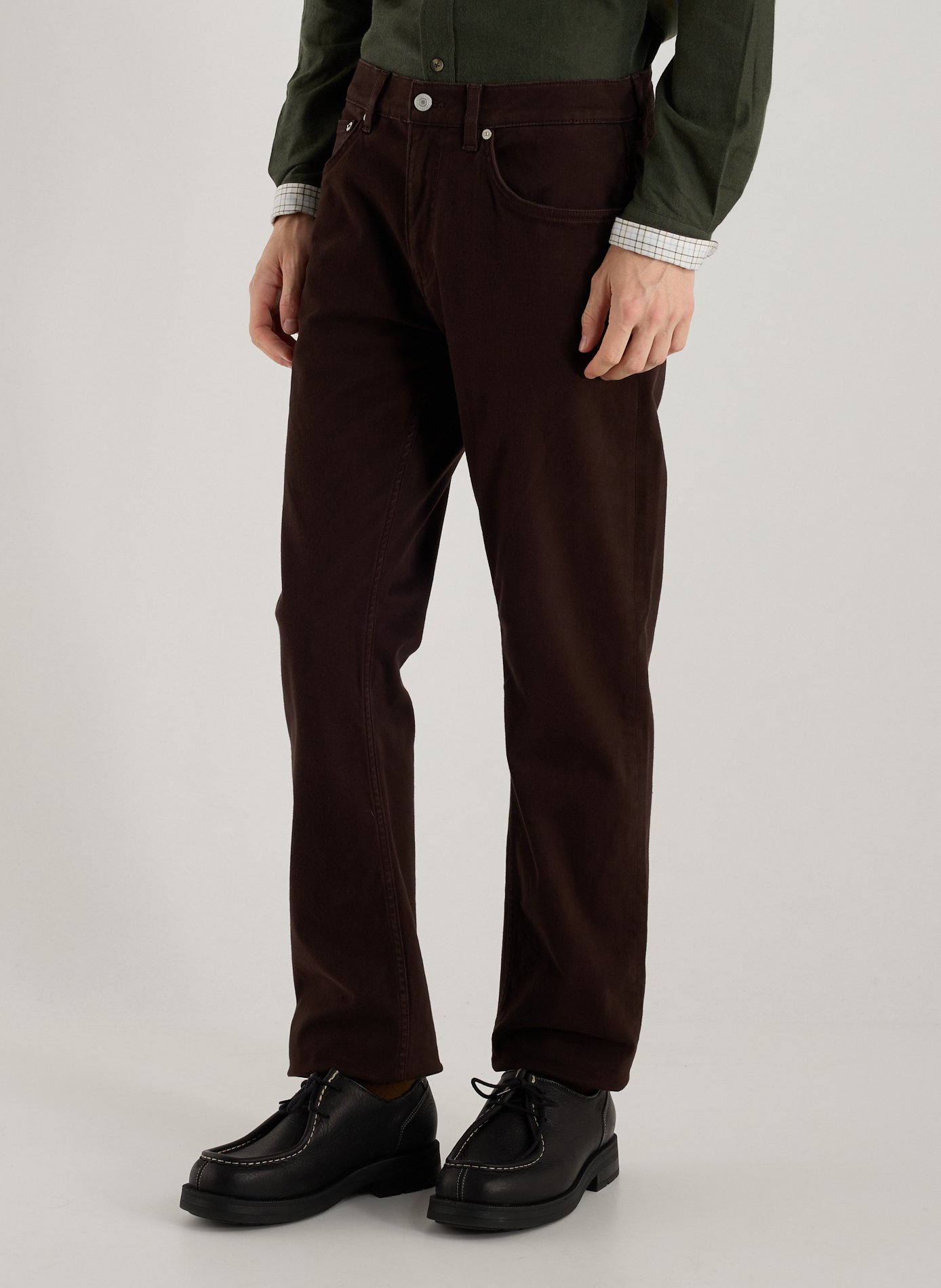 GANT Pantalon droit velours en coton mélangé Marron