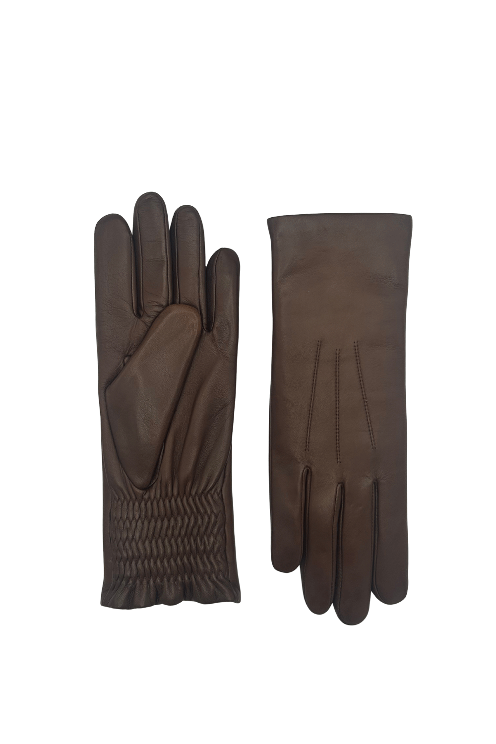 Gants new betty femme cuir doublés lapin AGNELLE Marron