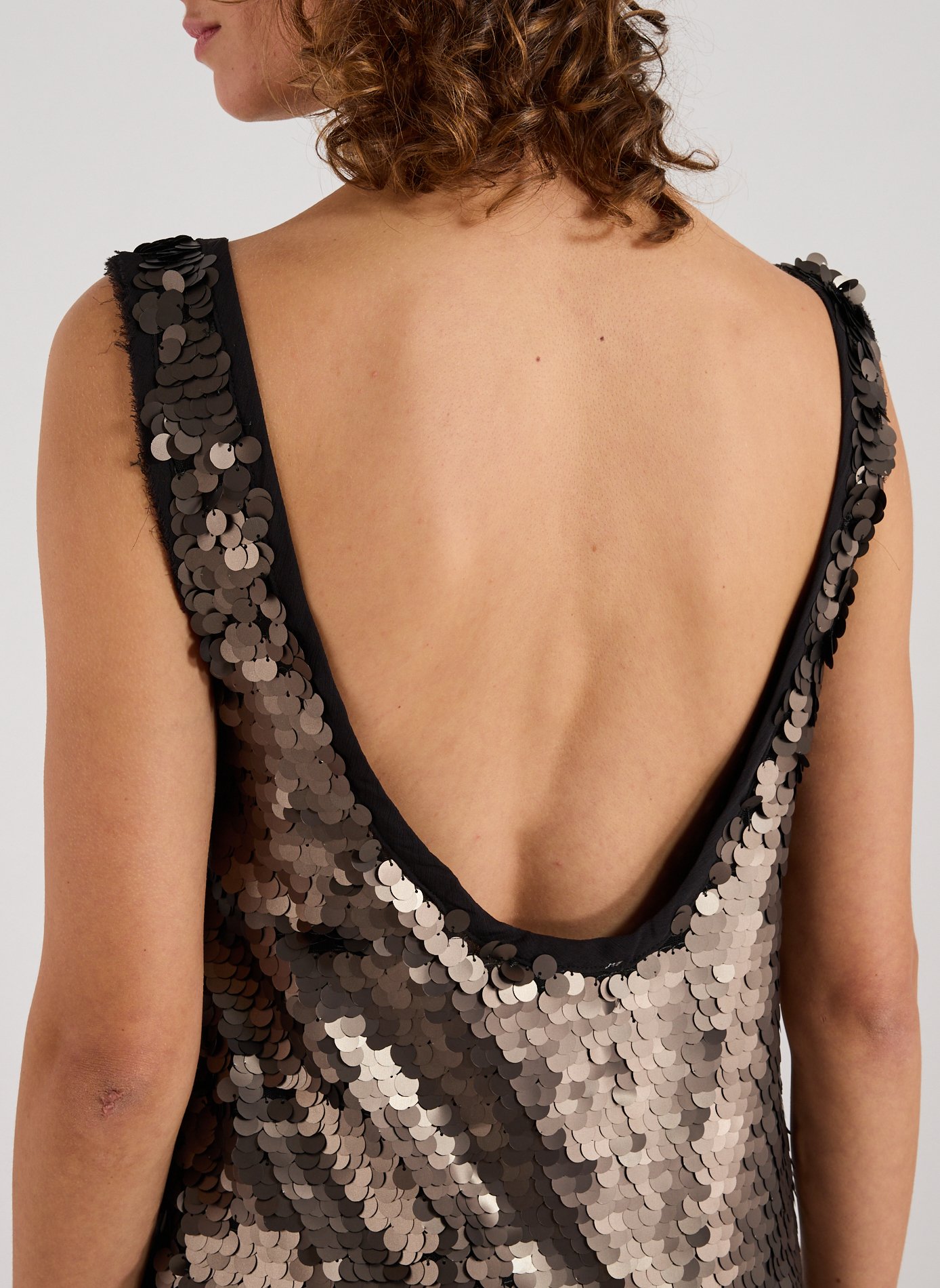 Robe midi à sequins TOPSHOP Argent