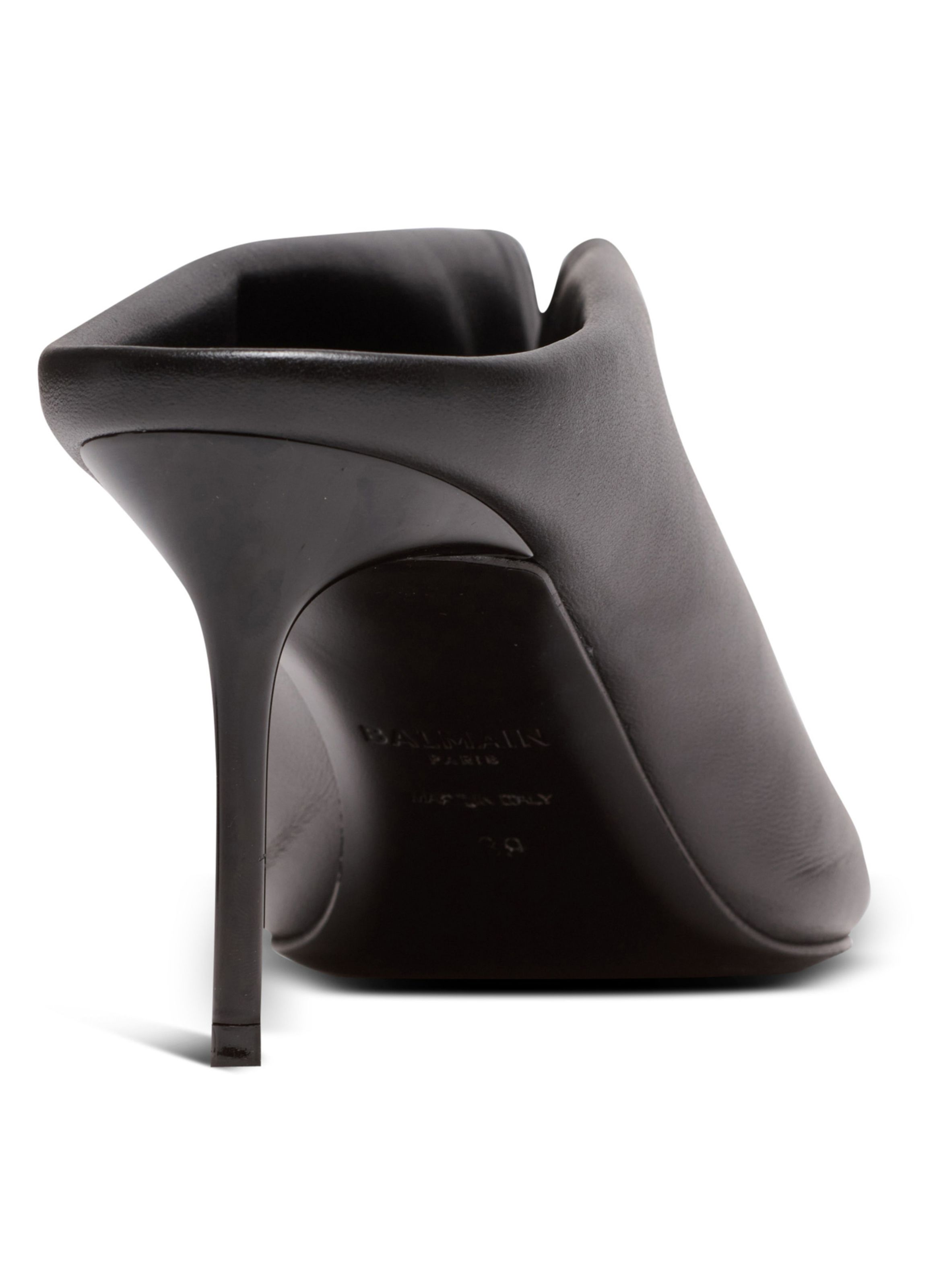 Mules en cuir d’agneau avec piercing à l’avant BALMAIN Noir