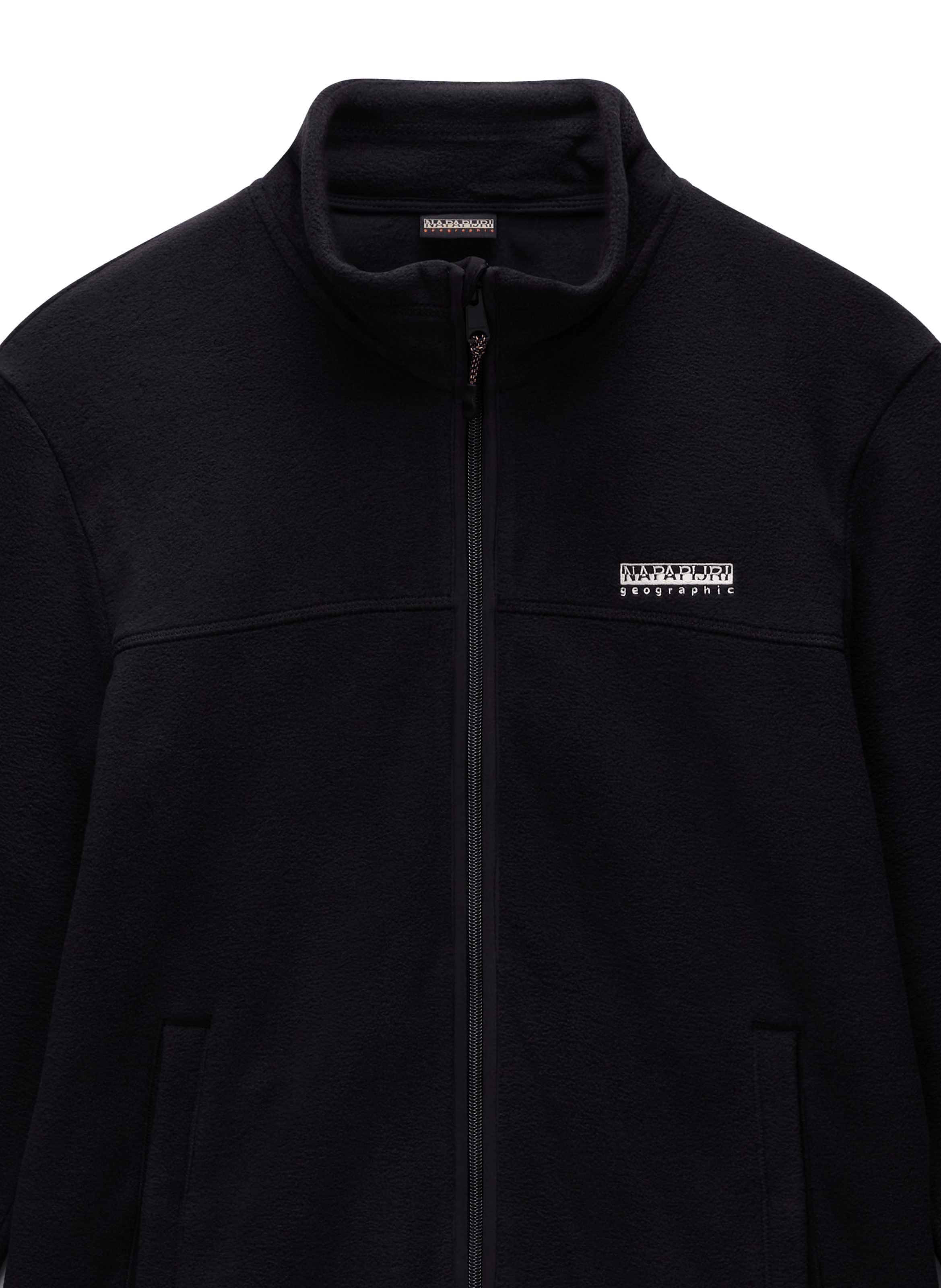 Straight fleece sweater with high collar in blended cotton NAPAPIJRI Black