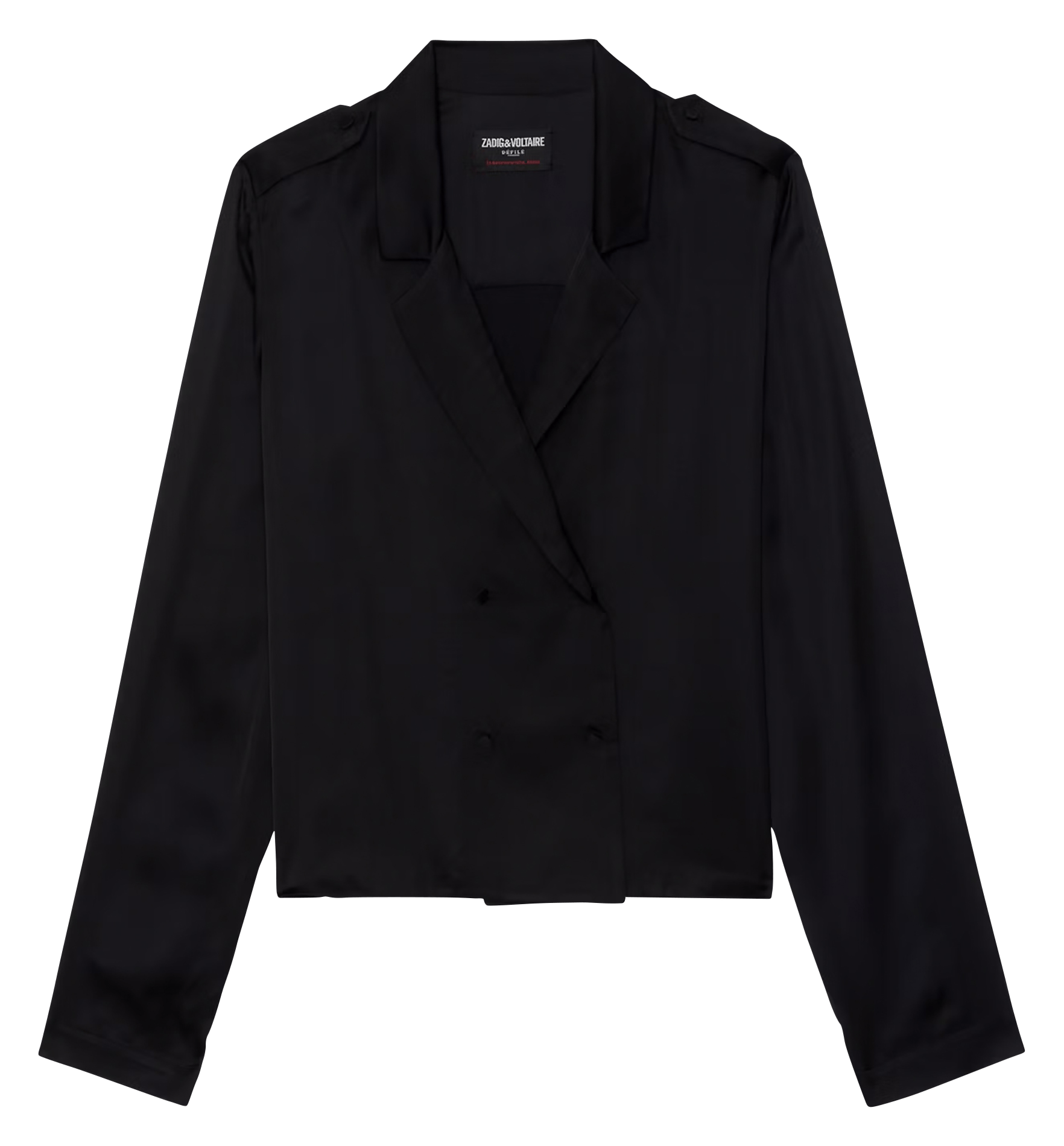 Blouse droite col v satinée tussi ZADIG&VOLTAIRE Noir