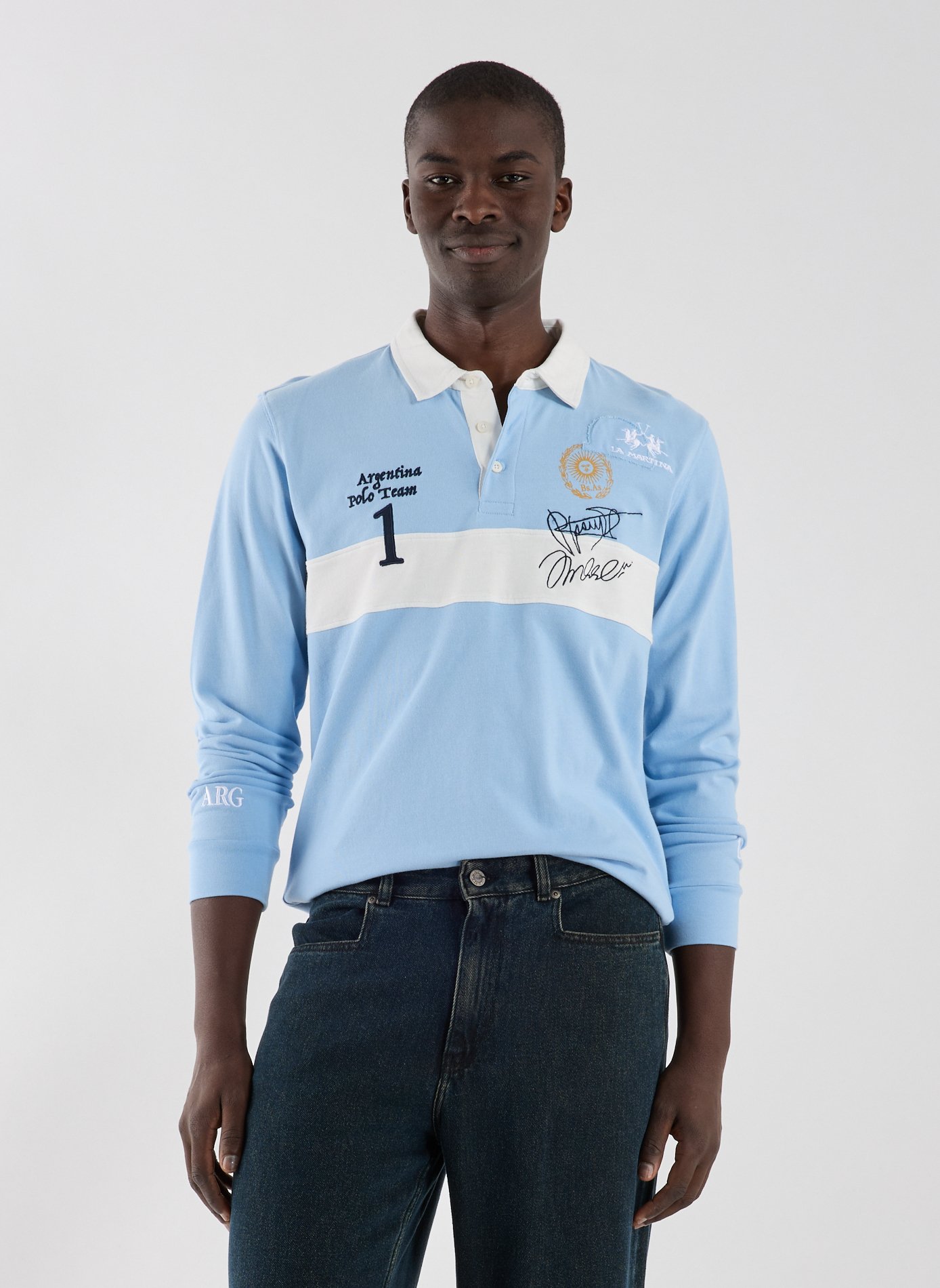 Polo manches longues en coton LA MARTINA Multicolore