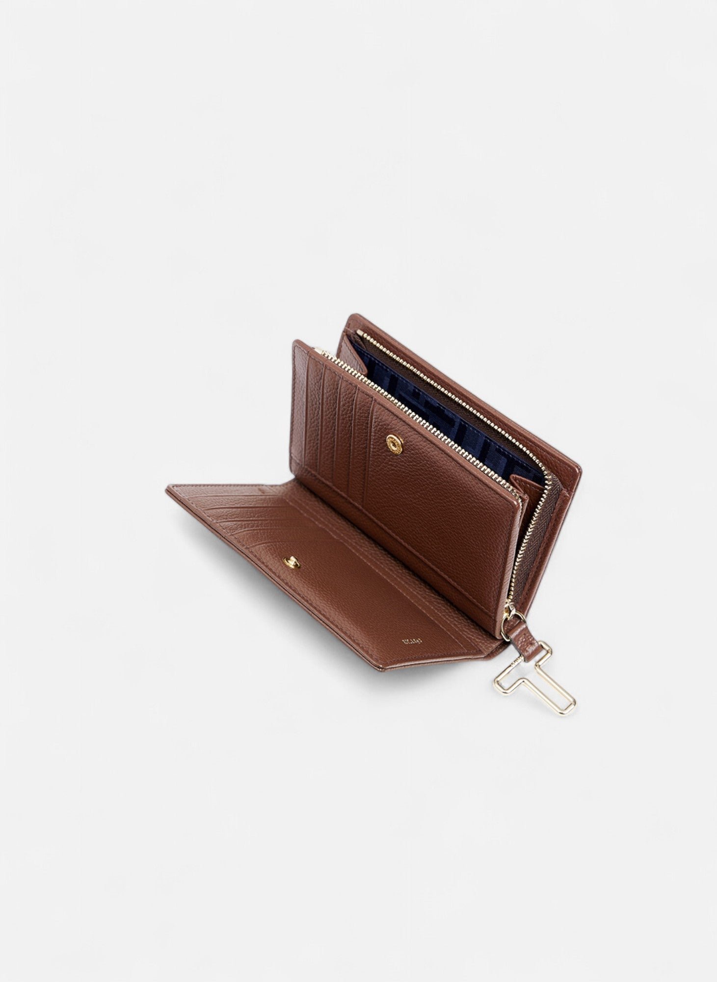 Portefeuille moyen modèle juliette en cuir grainé LE TANNEUR Marron