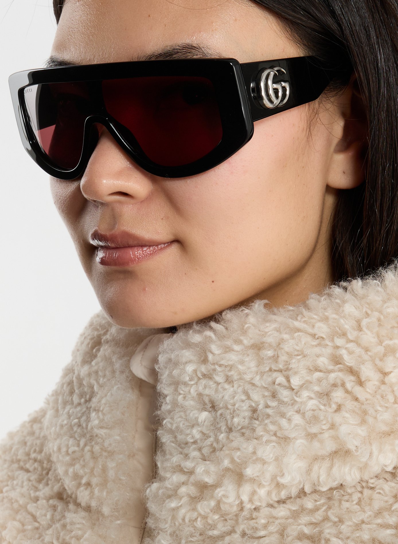 Solid color aviator sunglasses GUCCI Black