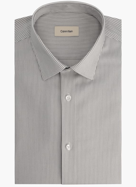 Slim shirt with fine stripes Grey Calvin klein - Men | Printemps.com Slim shirt with fine stripes Grey Calvin klein - Men | Printemps.com