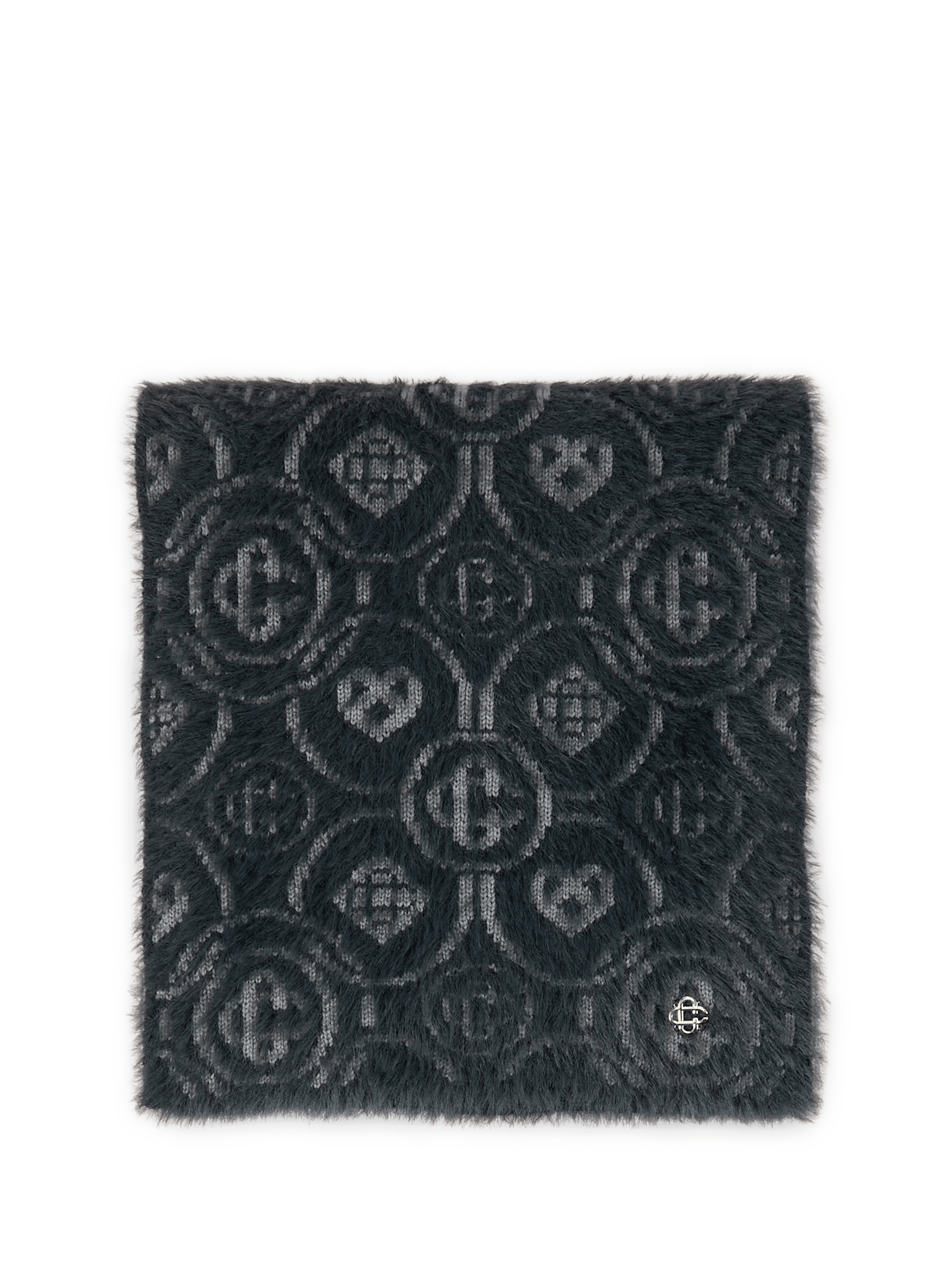 Scarf with blended merino wool logo CASABLANCA PARIS Grey