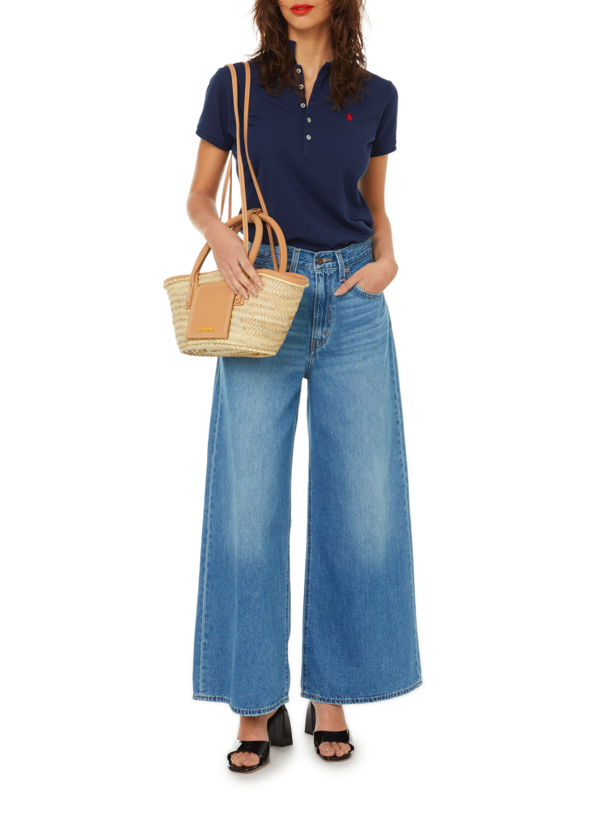 Fitted cotton piqué polo shirt POLO RALPH LAUREN Blue