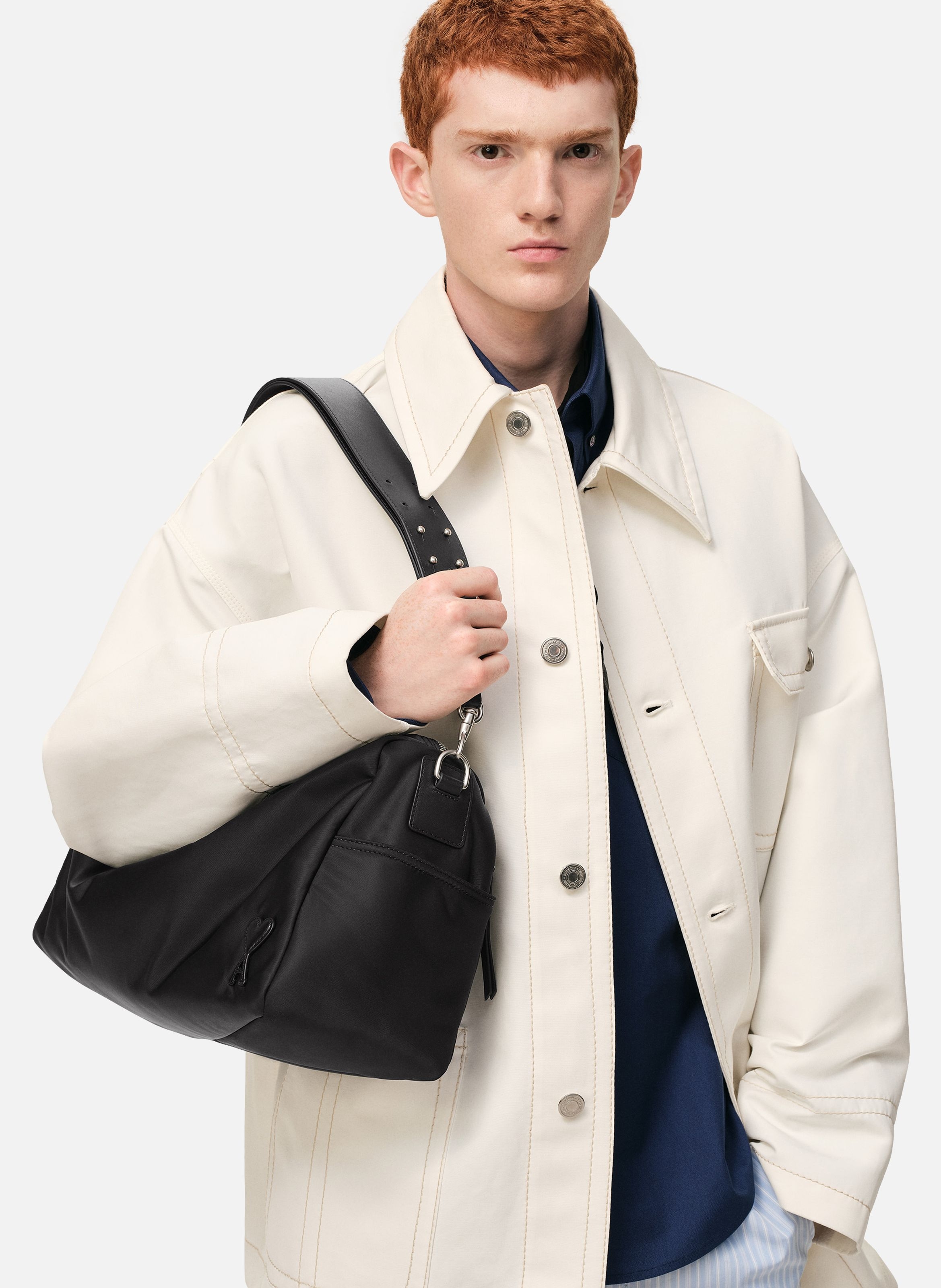 Sac Marcel Large En Nylon Ouatiné unisexe AMI PARIS Noir