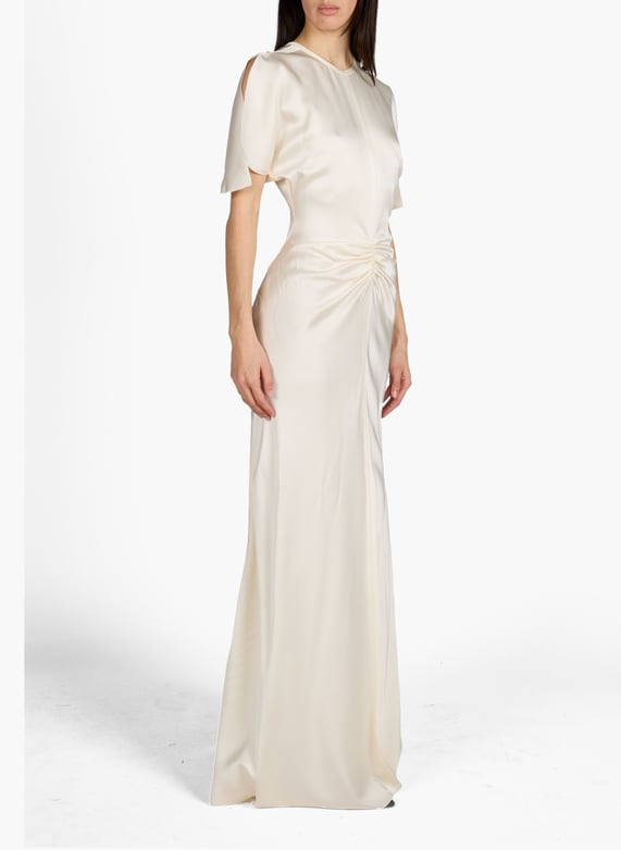 Long dress with draped waist White Victoria beckham - Women | Printemps Long dress with draped waist White Victoria beckham - Women | Printemps