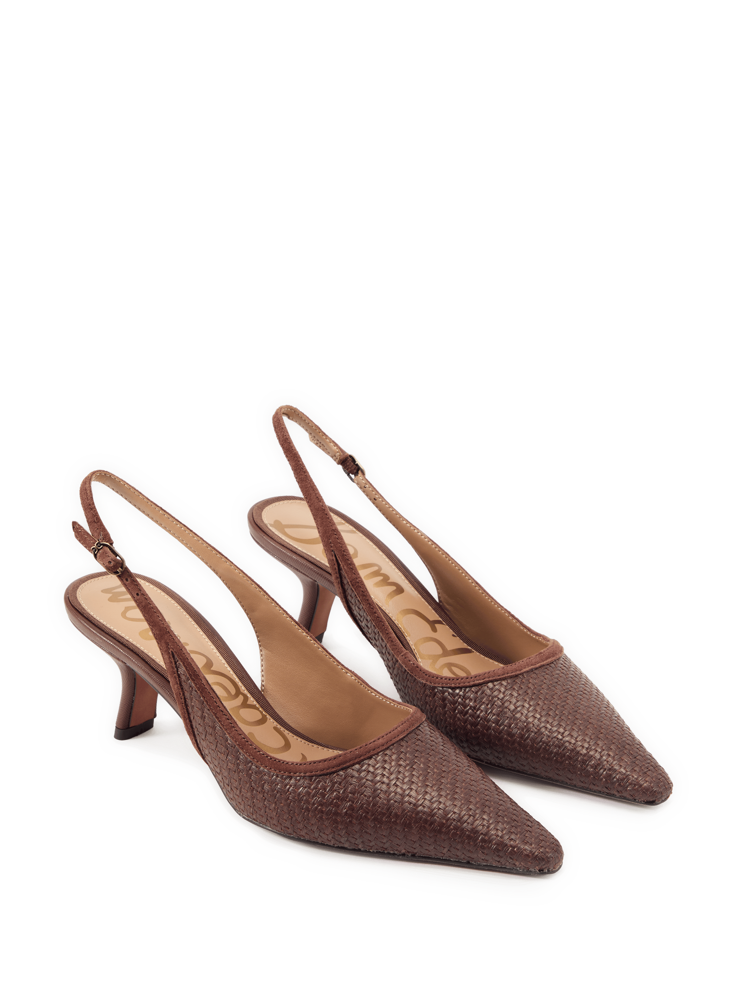 Textured slingbacks SAM EDELMAN Brown