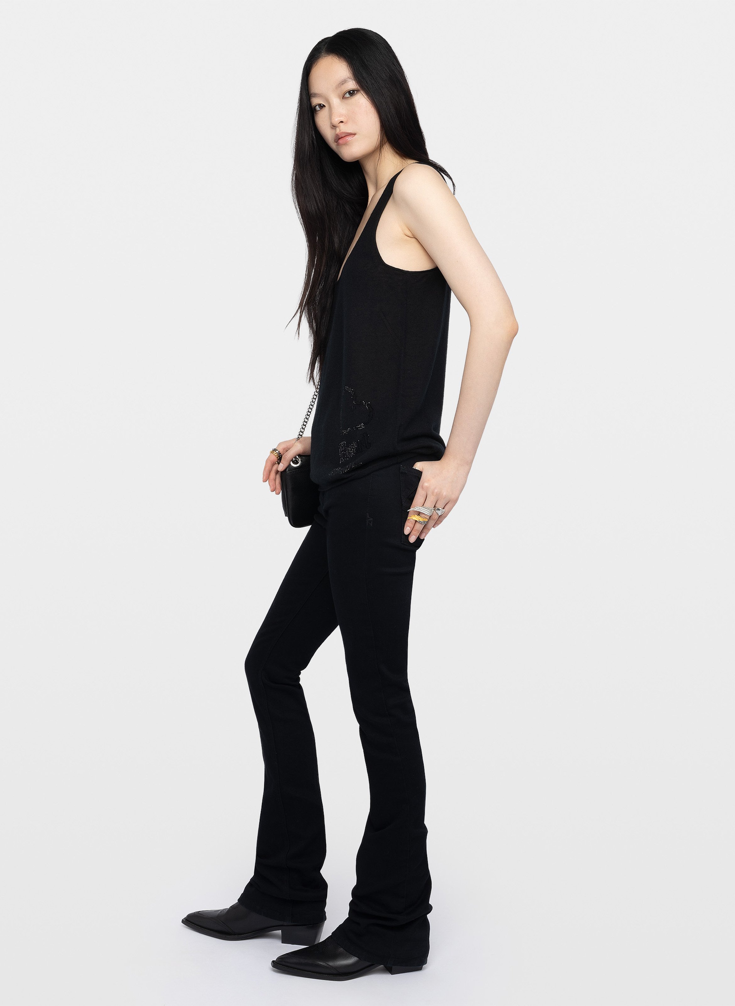 Débardeur col rond en cachemire lee ZADIG&VOLTAIRE Noir