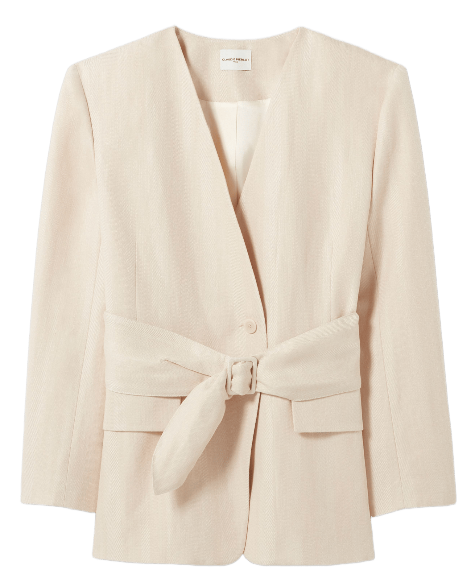 Veste droite ceinturée unie CLAUDIE PIERLOT Beige