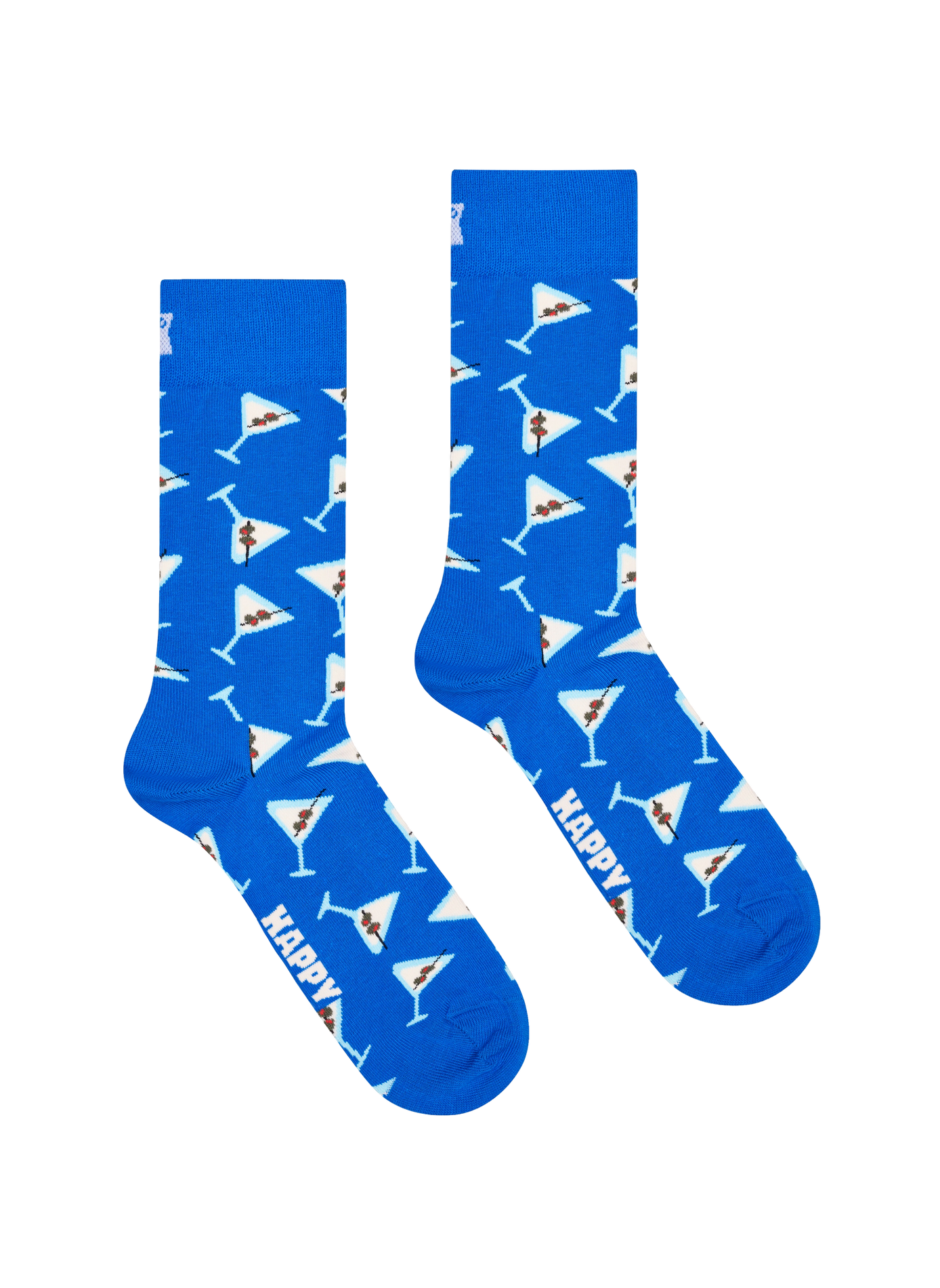 Chaussettes mi-hautes imprimé cocktail en coton mélangé HAPPY SOCKS Bleu