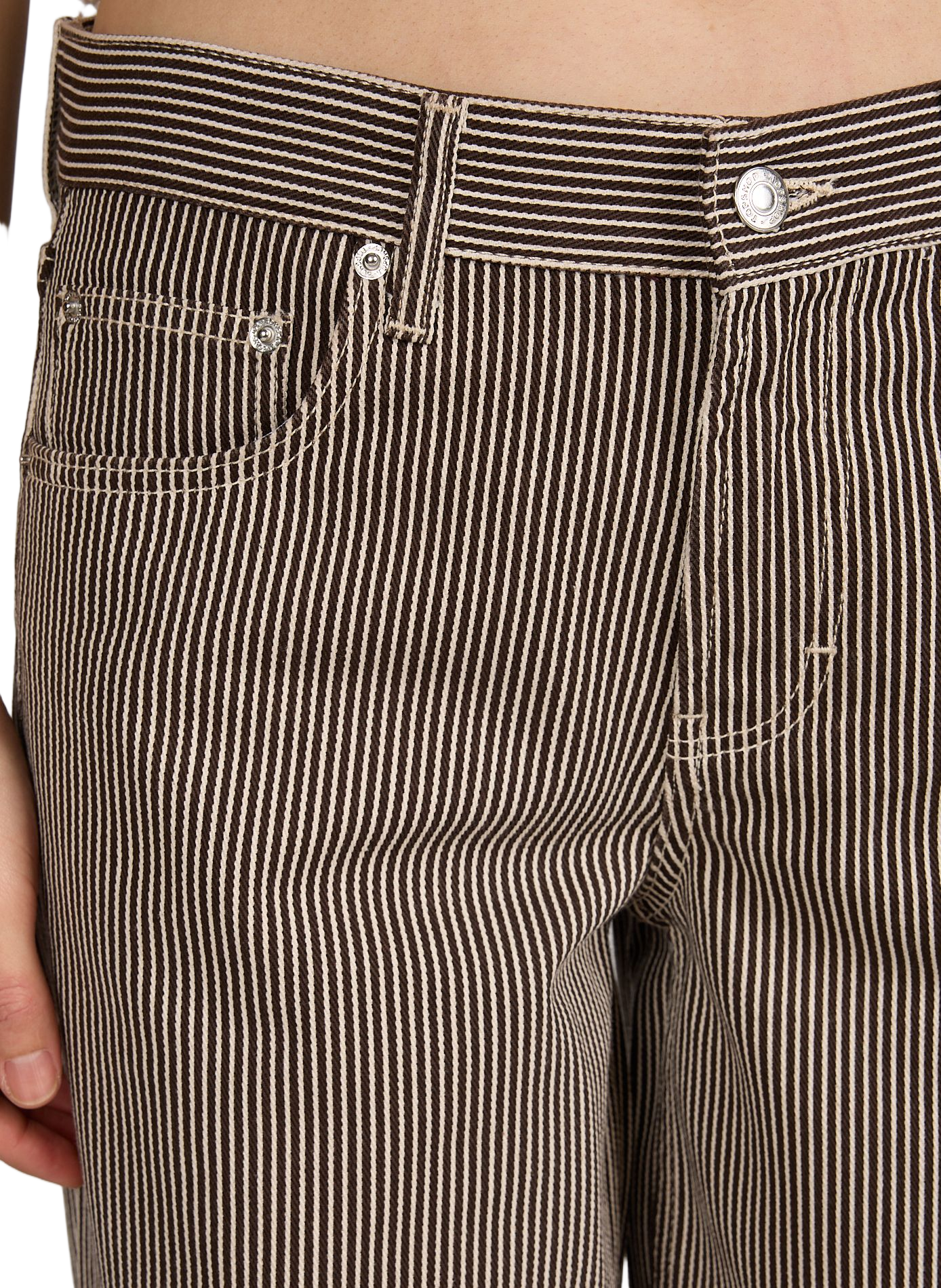 Jean droit à rayures TOPSHOP Marron
