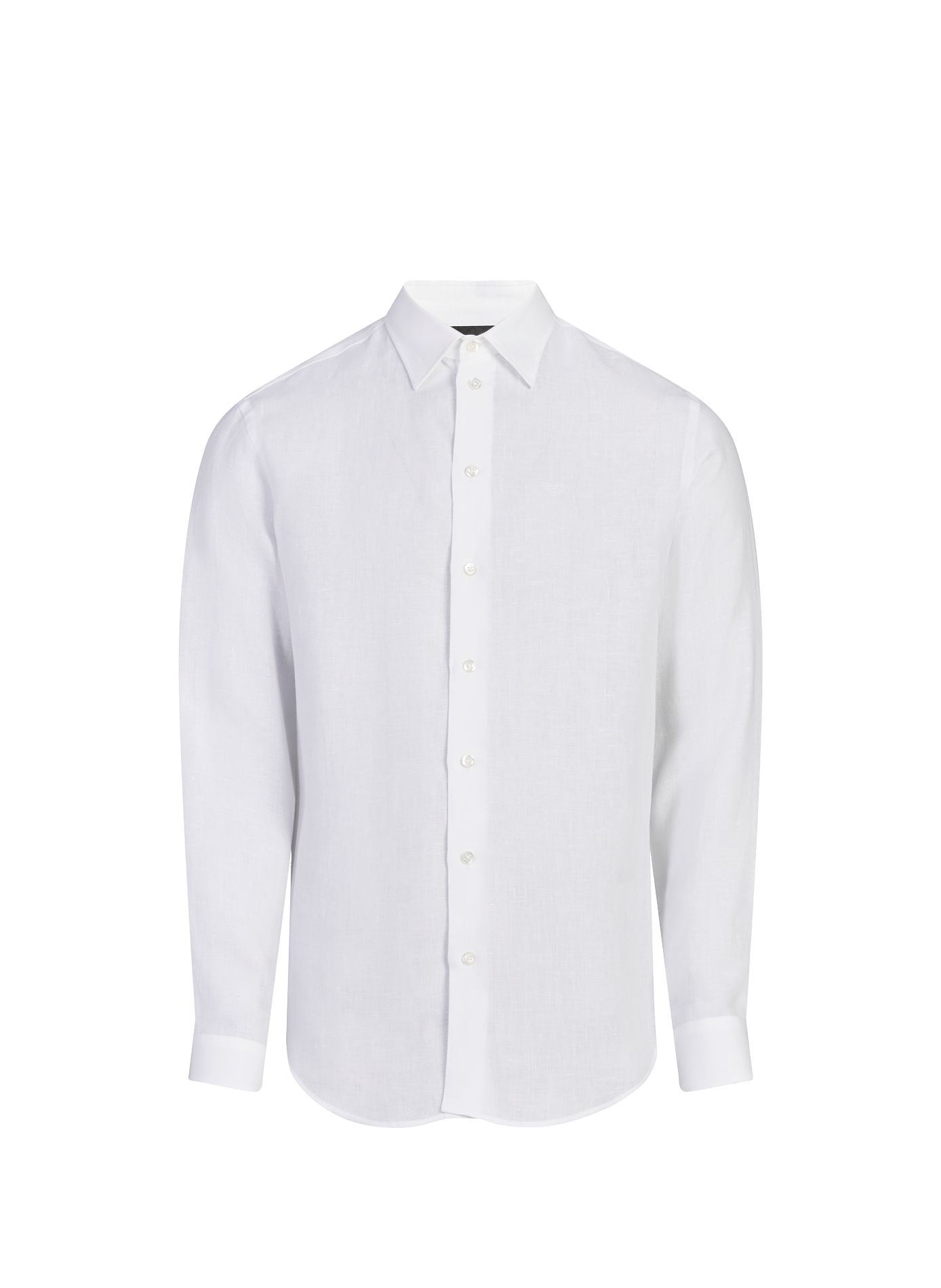 Chemise droite en pur lin EMPORIO ARMANI Blanc