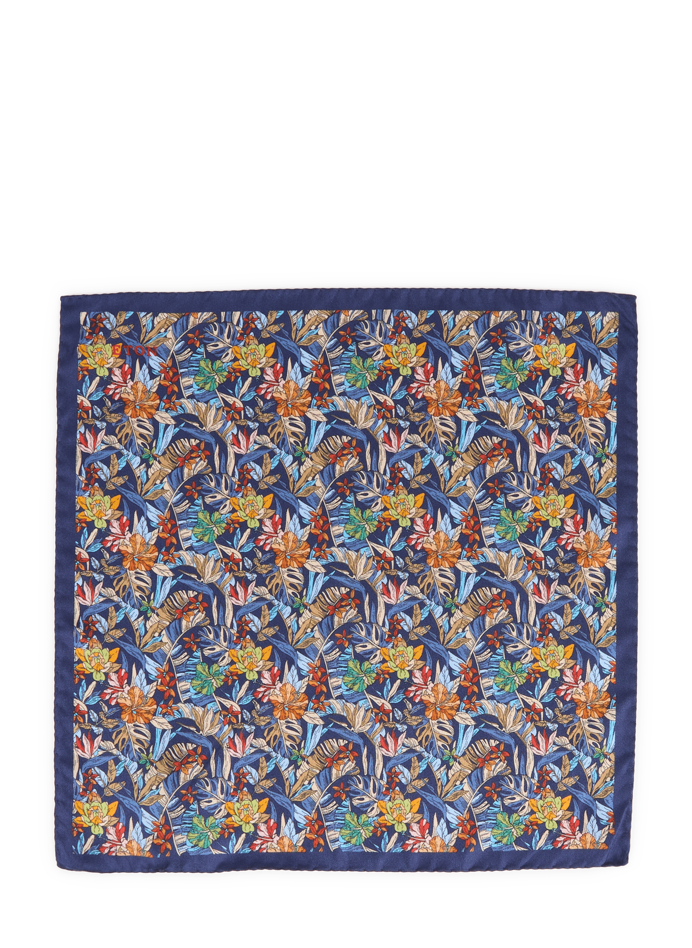 Pochette de costume imprimée en soie ETON Bleu