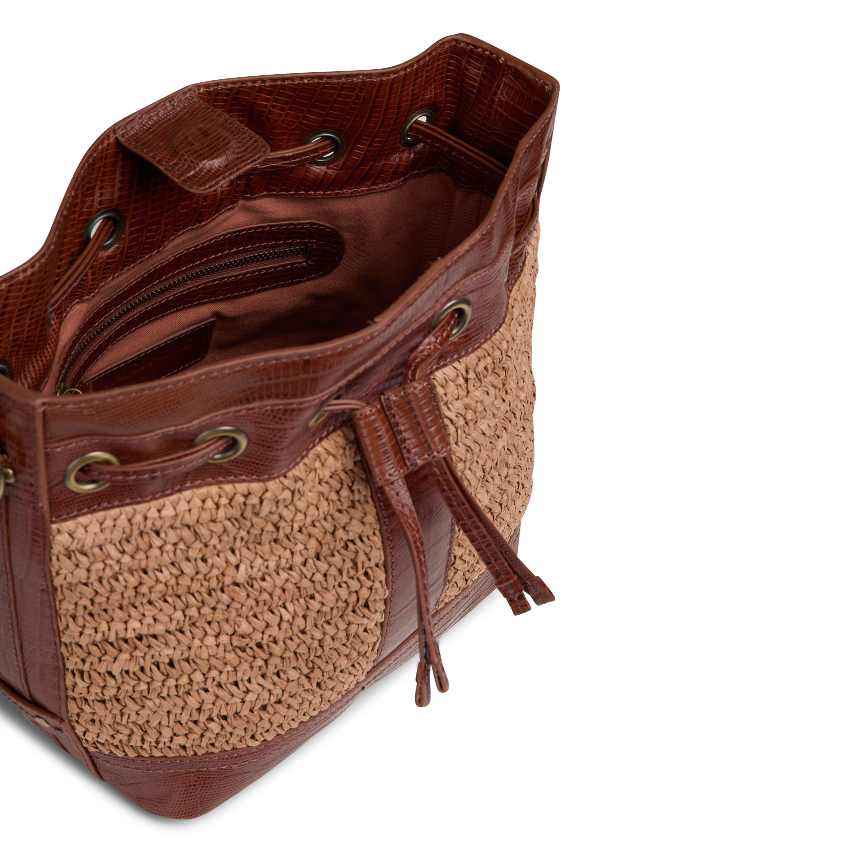 Sac seau en cuir maxeau MAISON 123 Marron