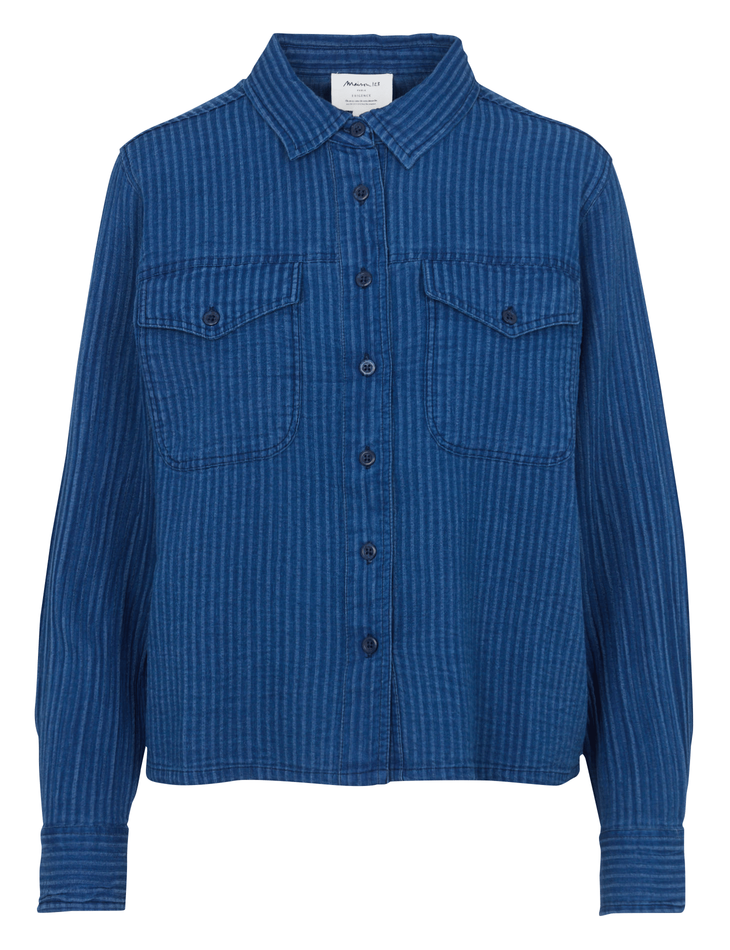 Chemise en coton col classique dora MAISON 123 Bleu