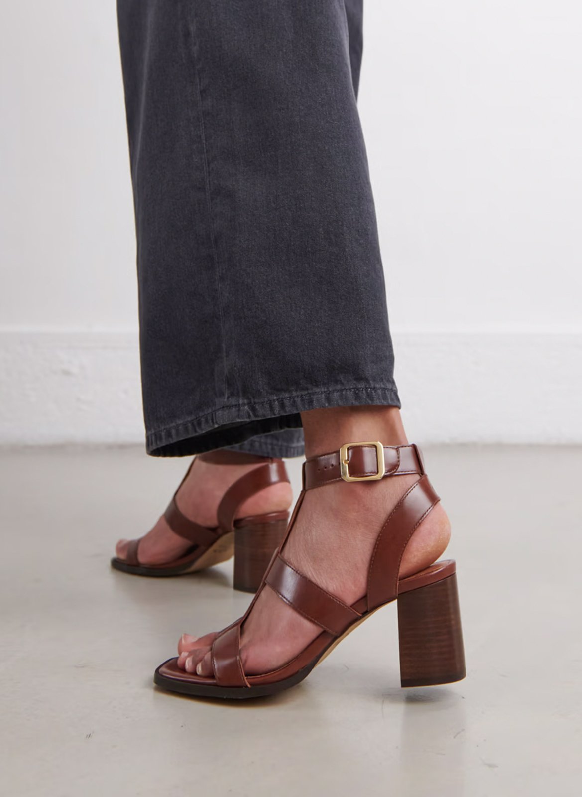 Sandales à talons en cuir vilma JONAK Marron