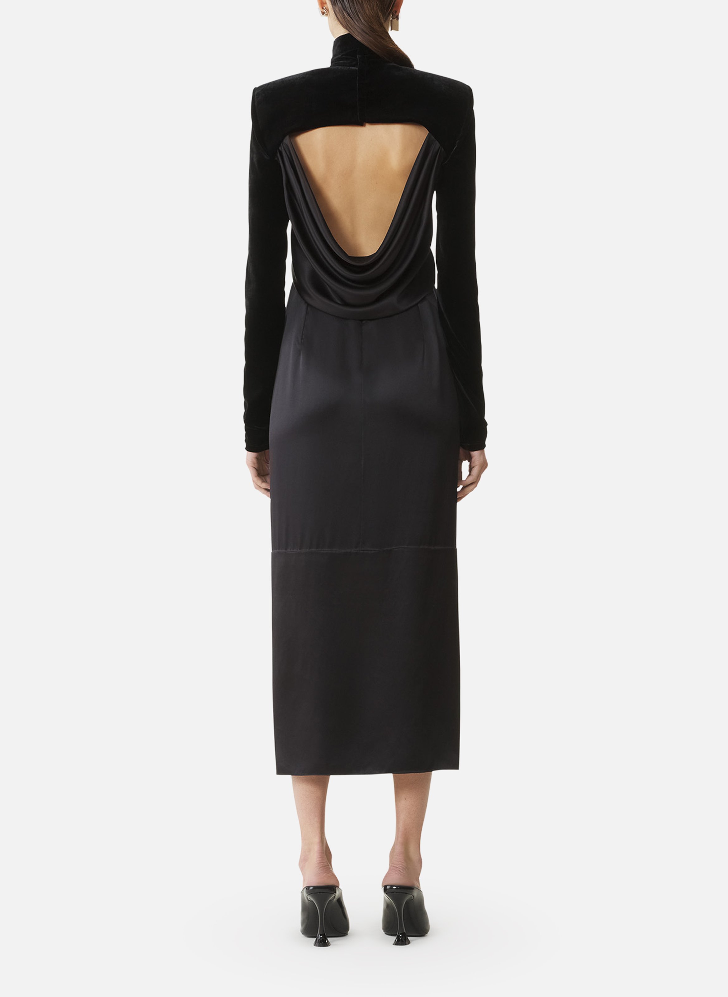 Robe midi en velours LANVIN Noir