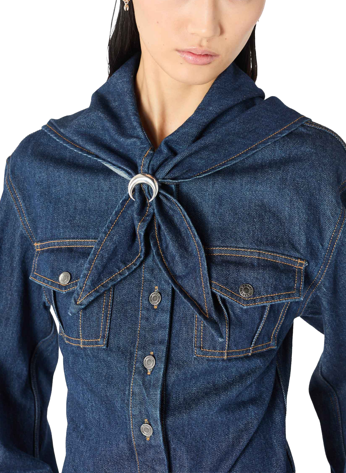 Chemise en jean bleu nuit MARINE SERRE Blauw