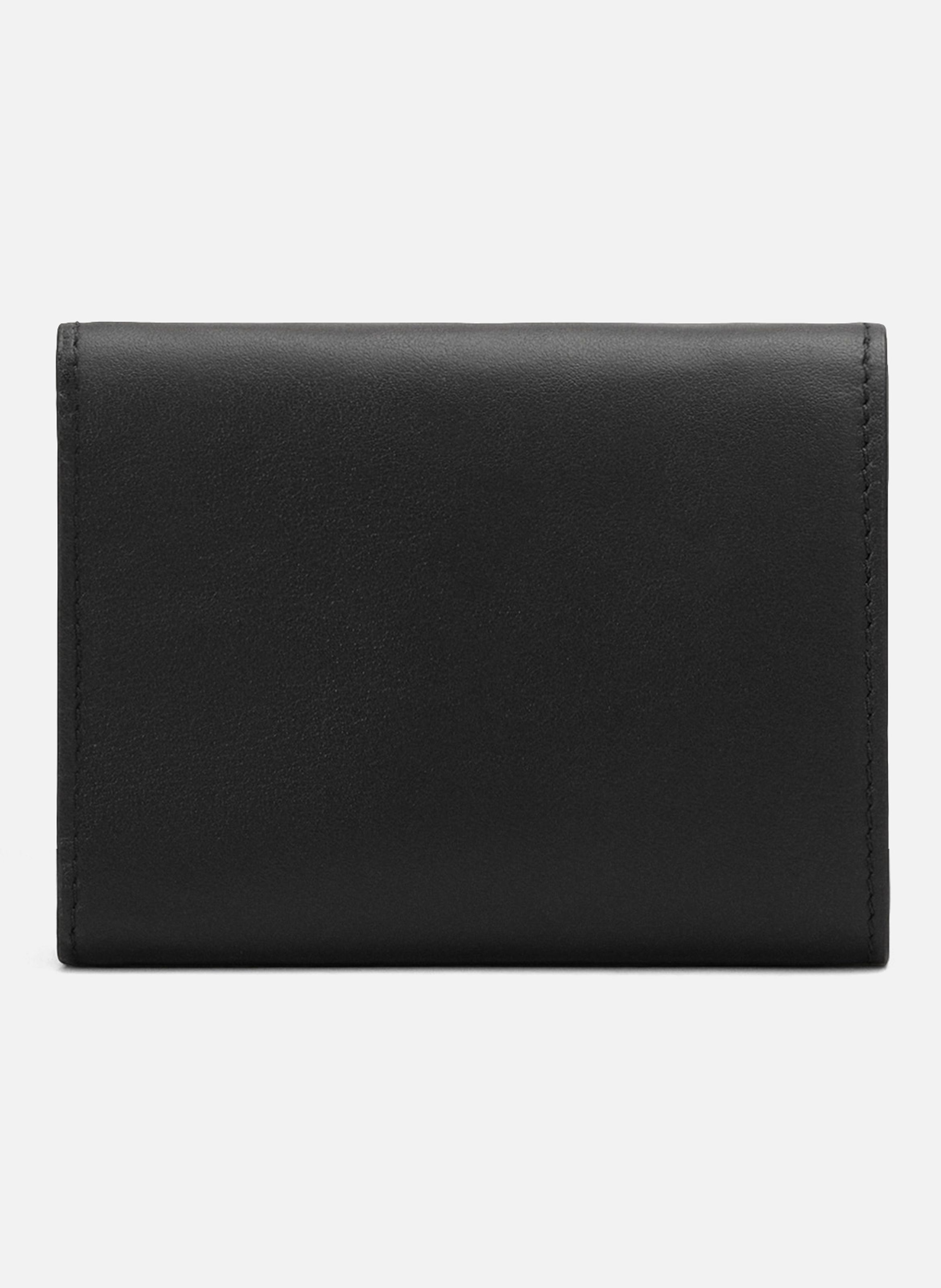 Portefeuille à triple volet unisexe en cuir de vachette ami de coeur AMI PARIS Noir