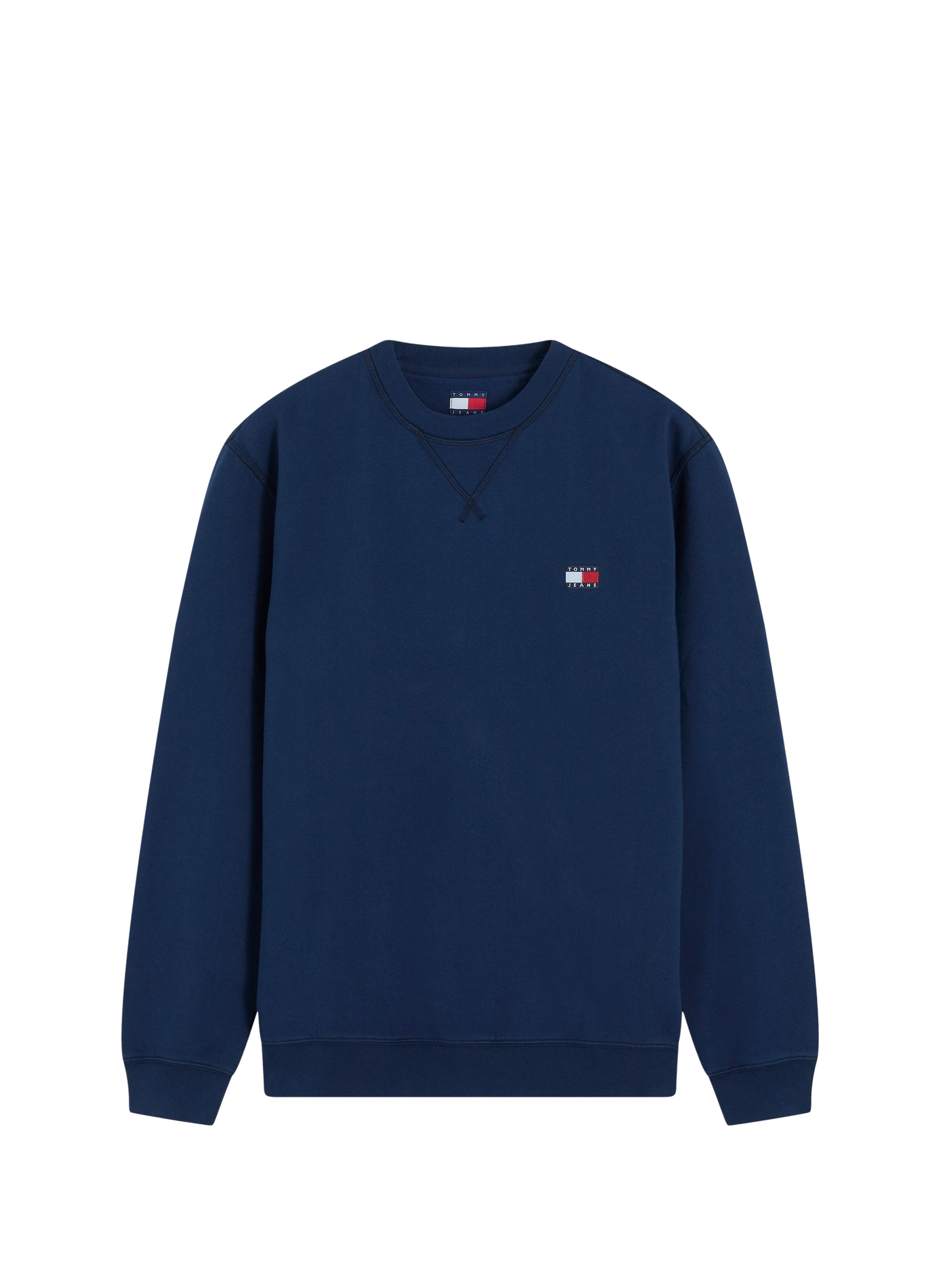 Pull droit à logo en coton mélangé TOMMY HILFIGER Bleu