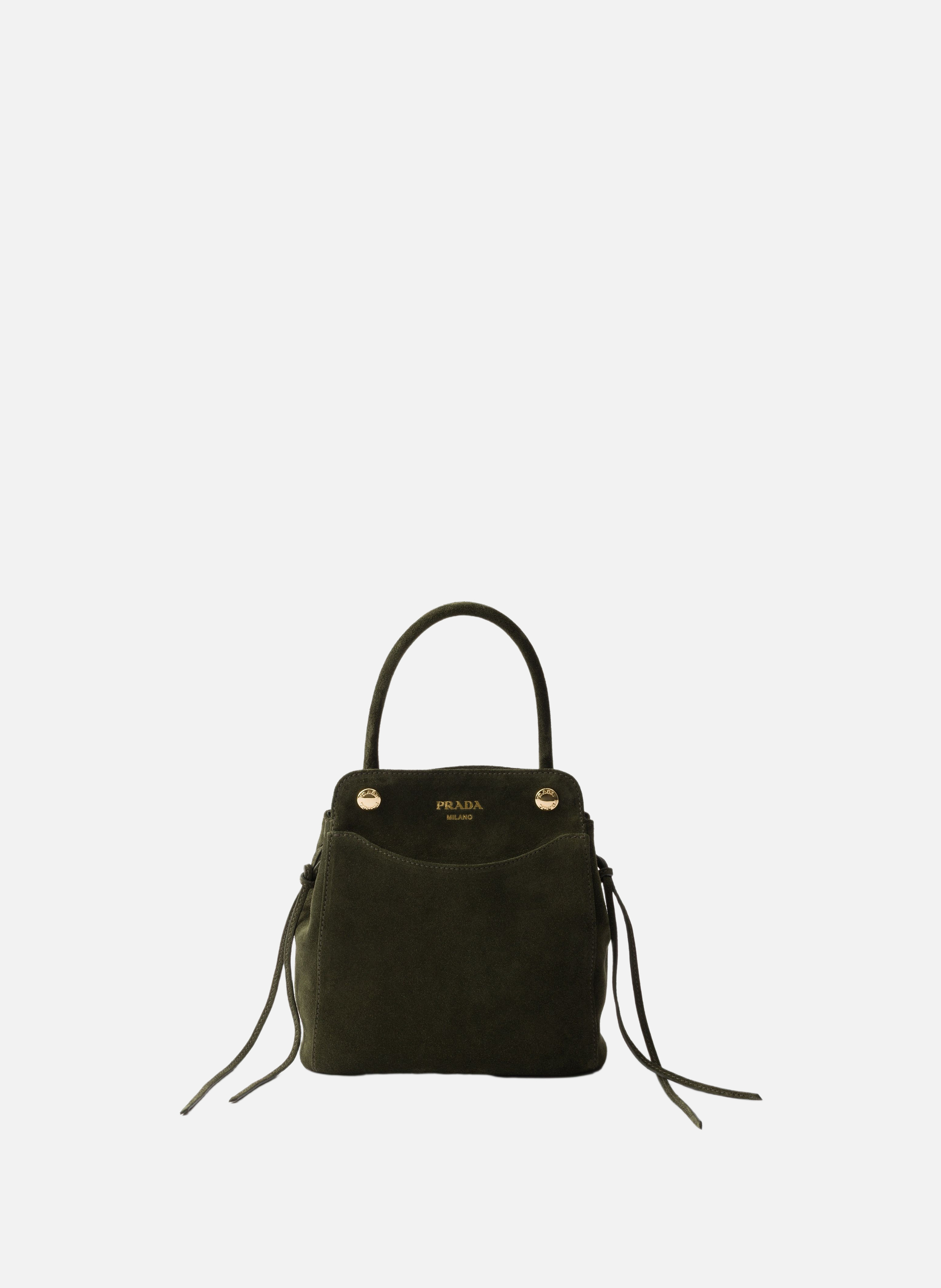 Mini sac prada carry en daim PRADA Vert