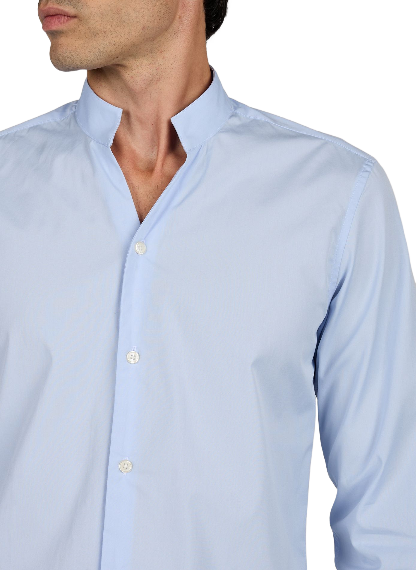 Fitted cotton Shirt AU PRINTEMPS PARIS Blue