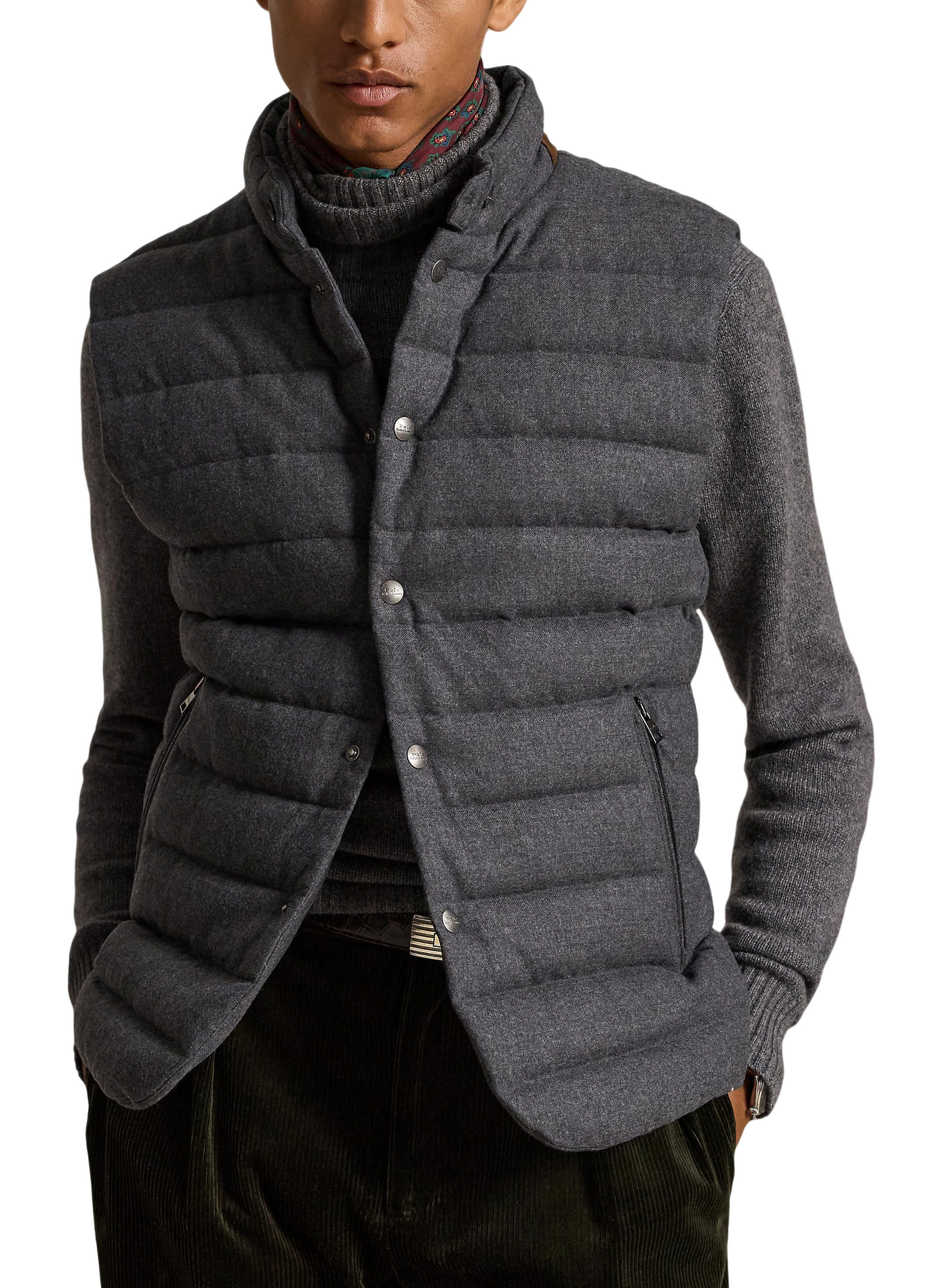 Blouson droit col montant sans manches POLO RALPH LAUREN Gris