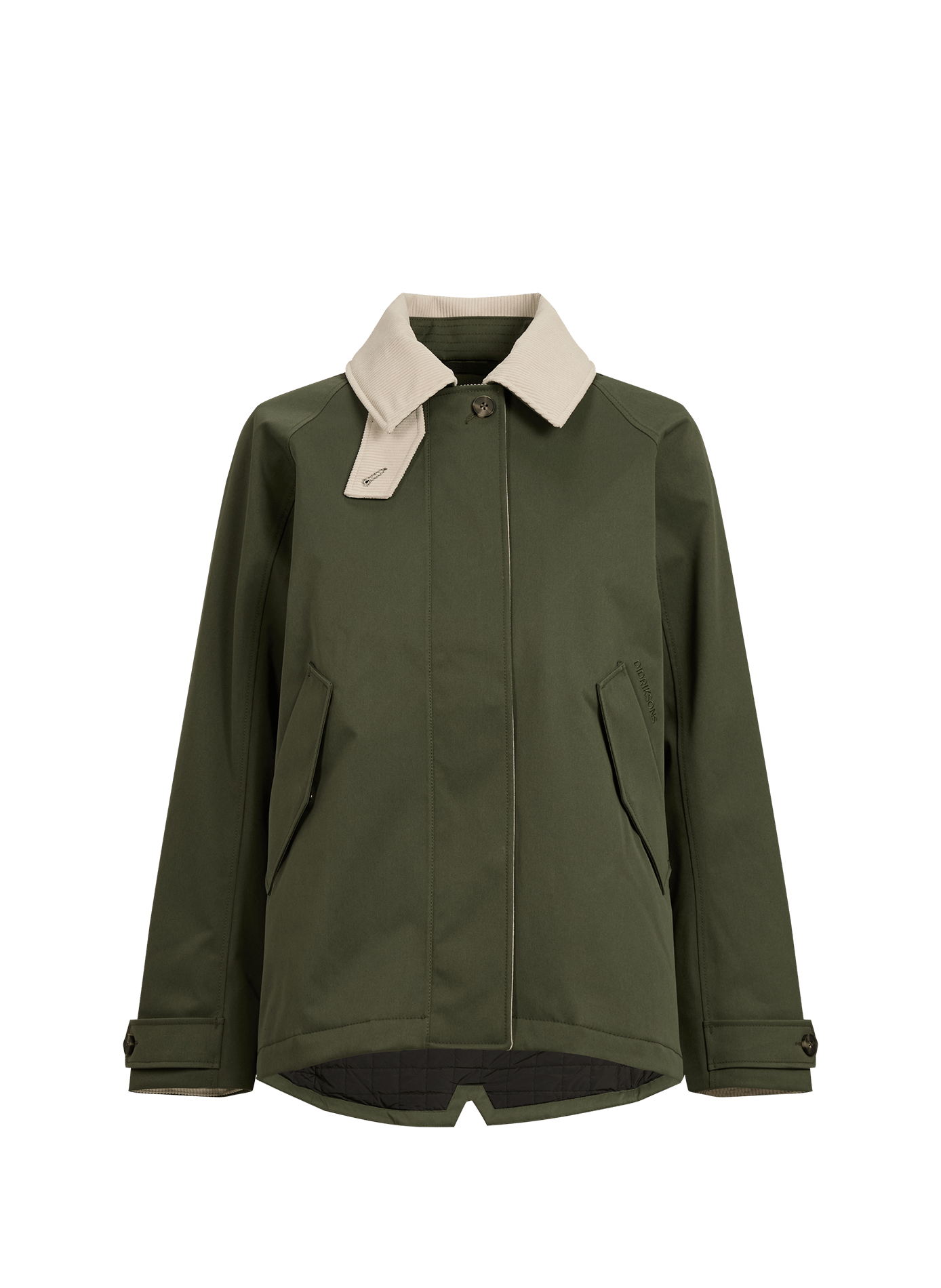 Lynn cropped jacket with ribbed collar DIDRIKSONS Khaki