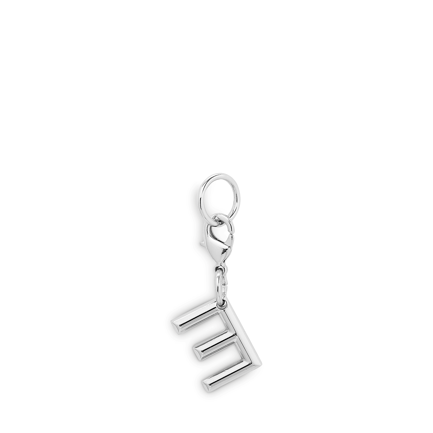 Officiële zilverkleurige metalen Lancel-bedel - letter E. LANCEL Zilver