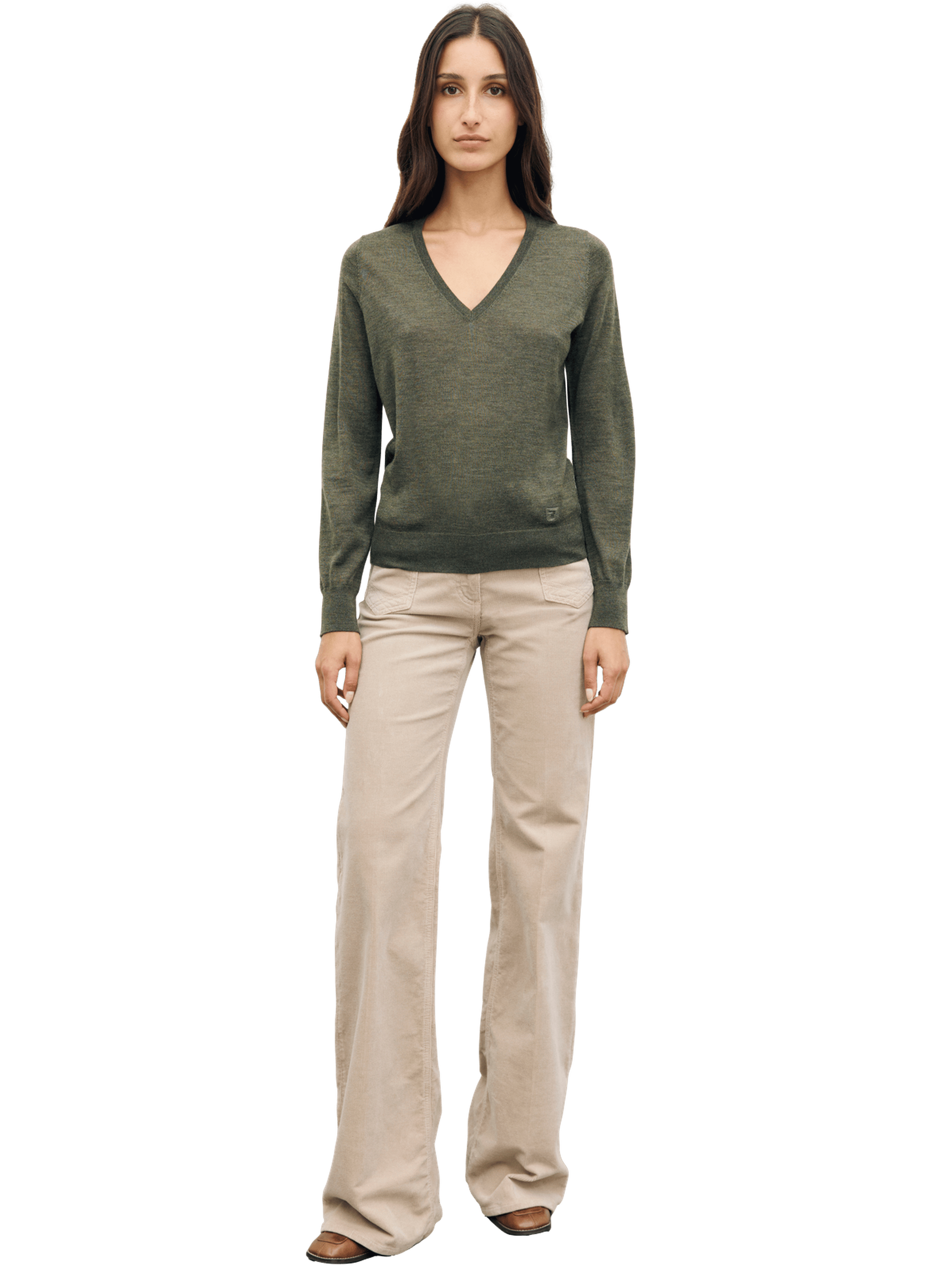 Pull v en laine fine - rachel GERARD DAREL Kaki