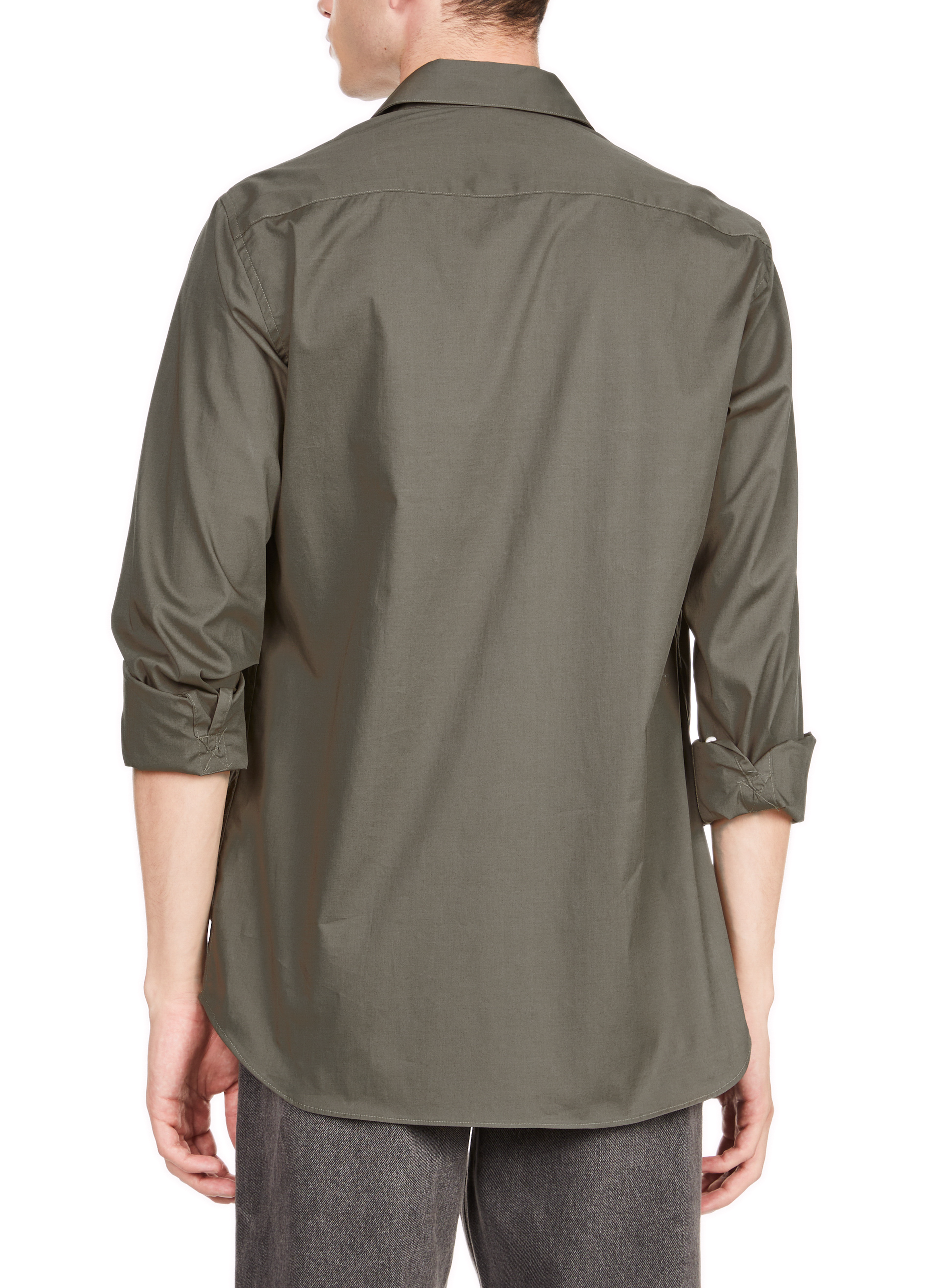 Schmale Baumwollhemd AU PRINTEMPS PARIS Khaki