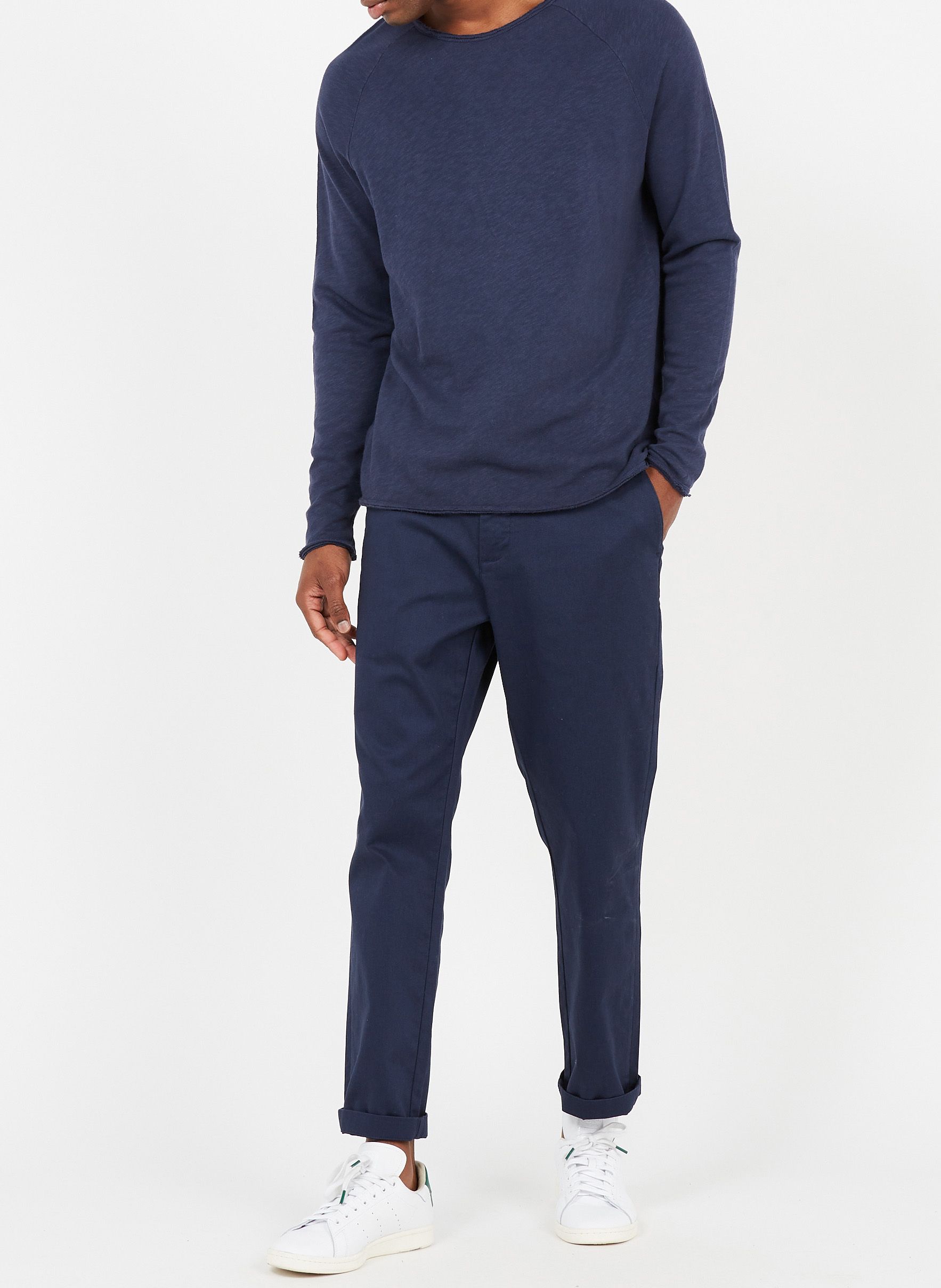 Tee-shirt col rond en coton flammé sonoma AMERICAN VINTAGE Bleu