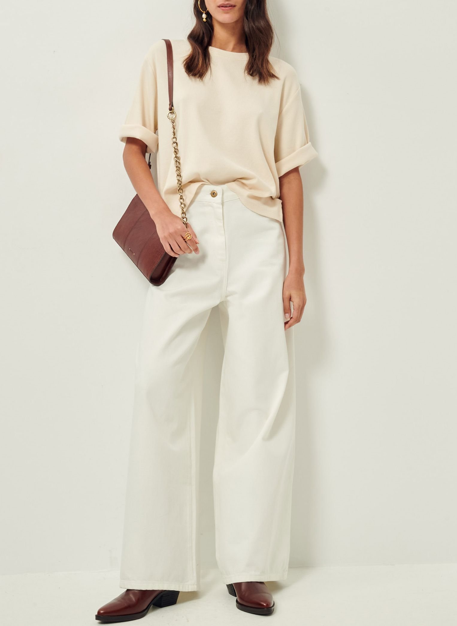 Tee-shirt col rond en jersey côtelé serge co SESSUN 