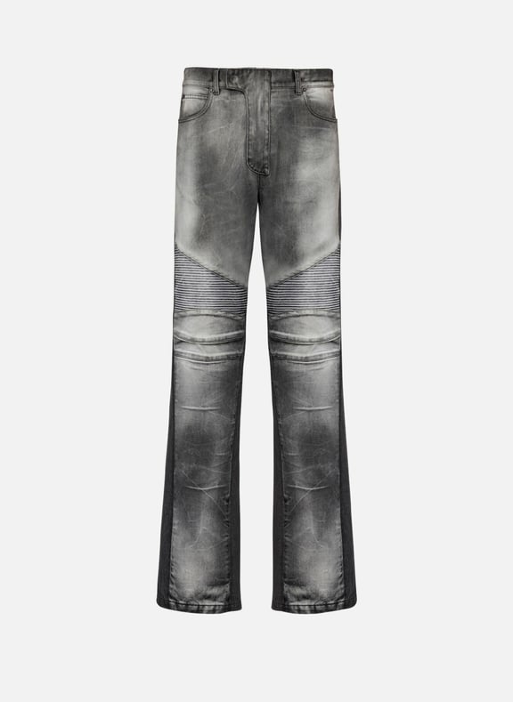 Jean biker loose en denim Noir by BALMAIN BALMAIN Jean biker loose en denim Noir