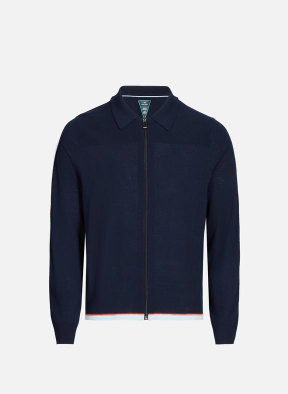 Merino zip-up wool cardigan Blue by PAUL SMITH PAUL SMITH Merino zip-up wool cardigan Blue