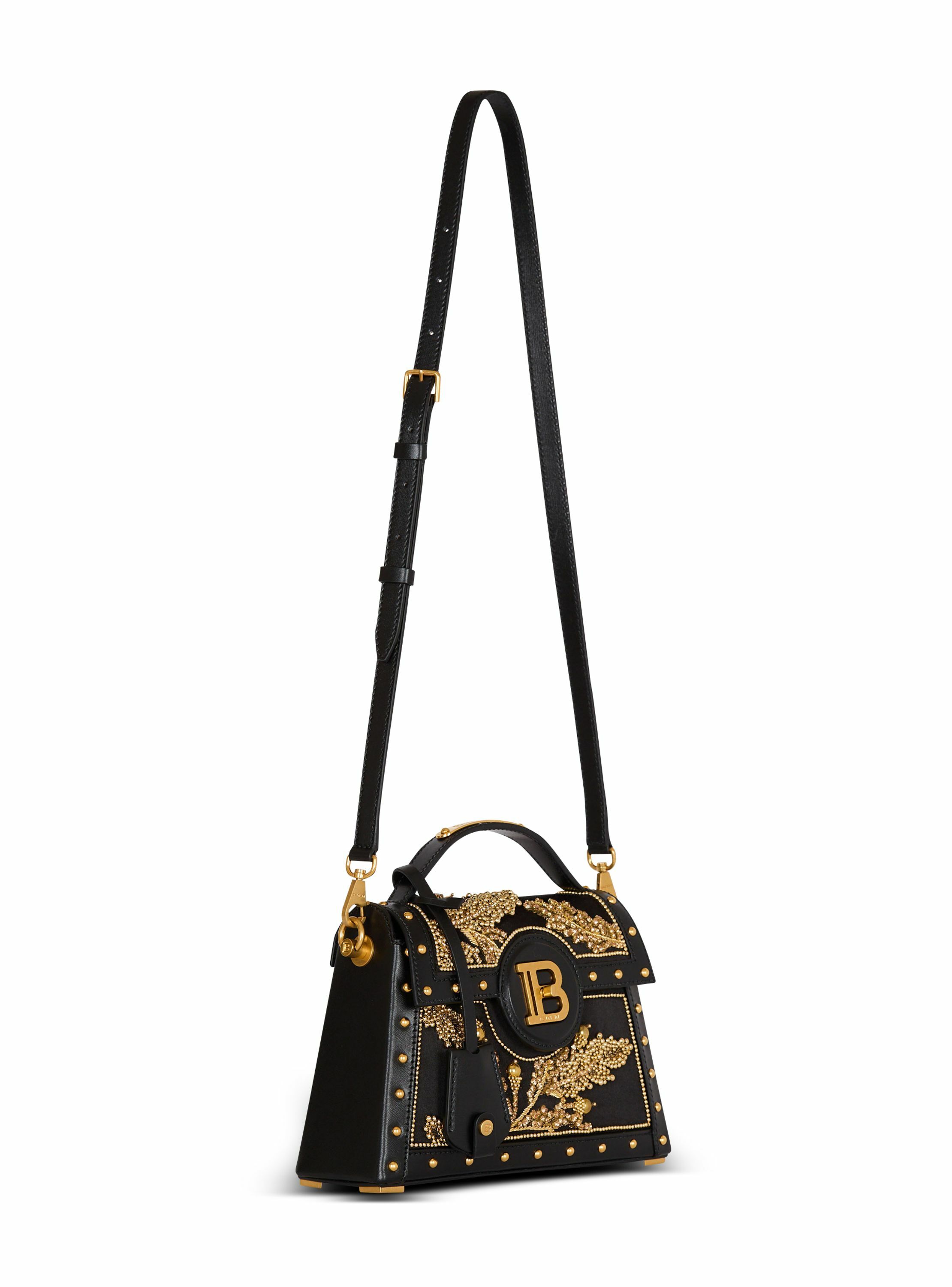 Sac b-buzz dynasty en satin brodé BALMAIN Noir