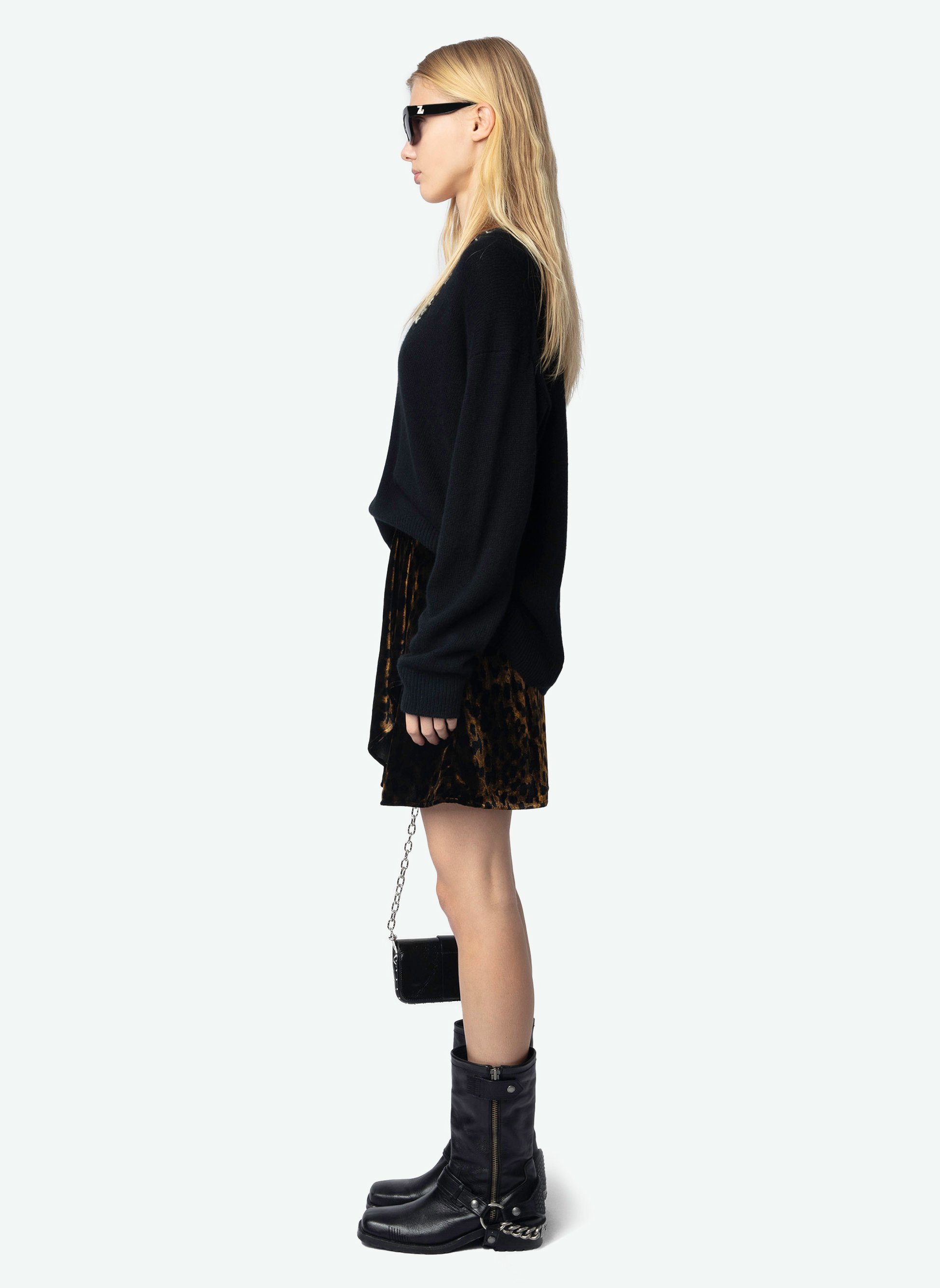 Jupe courte en velours jerry ZADIG&VOLTAIRE Marron