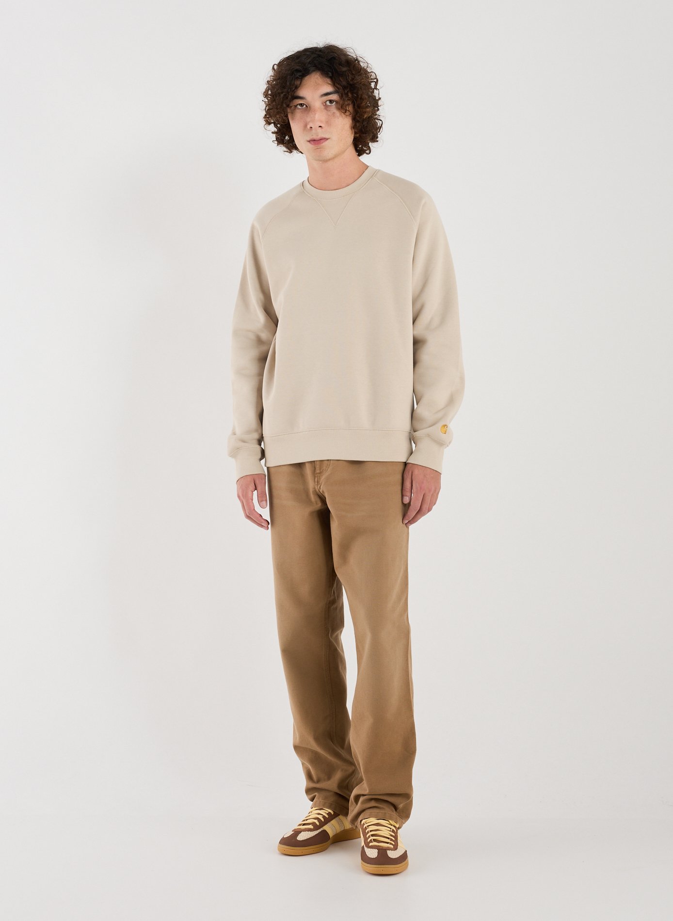 Oversized cotton screen-printed sweatshirt CARHARTT WIP Beige