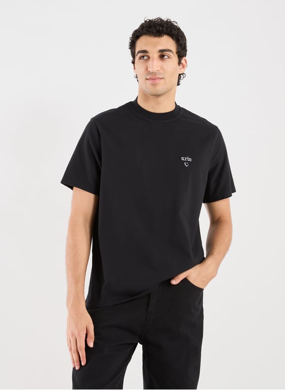 Straight embroidered cotton t-shirt Black by ARTE ANTWERP ARTE ANTWERP Straight embroidered cotton t-shirt Black