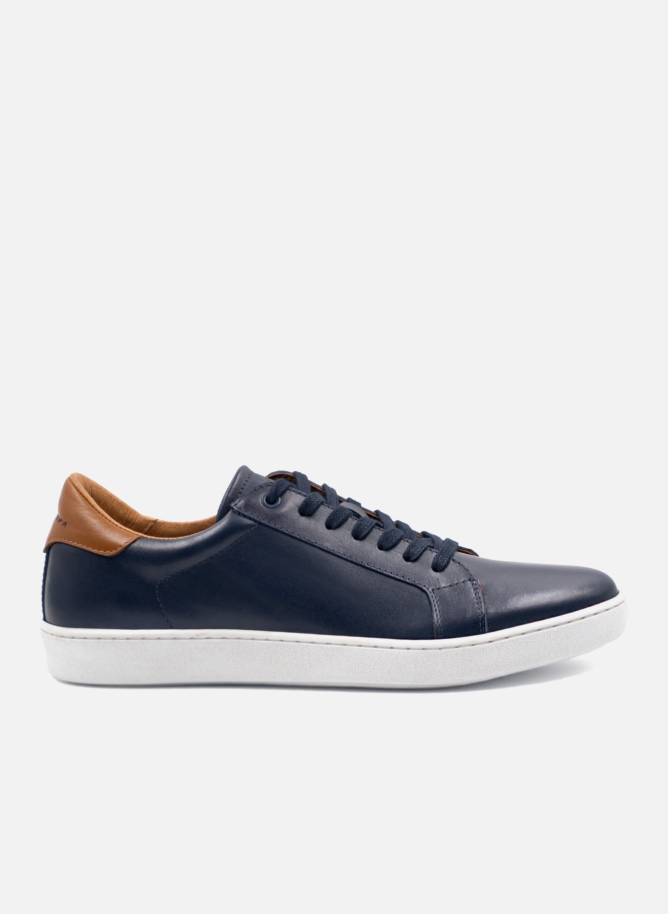 Tennis lacet homme cuir  Bleu