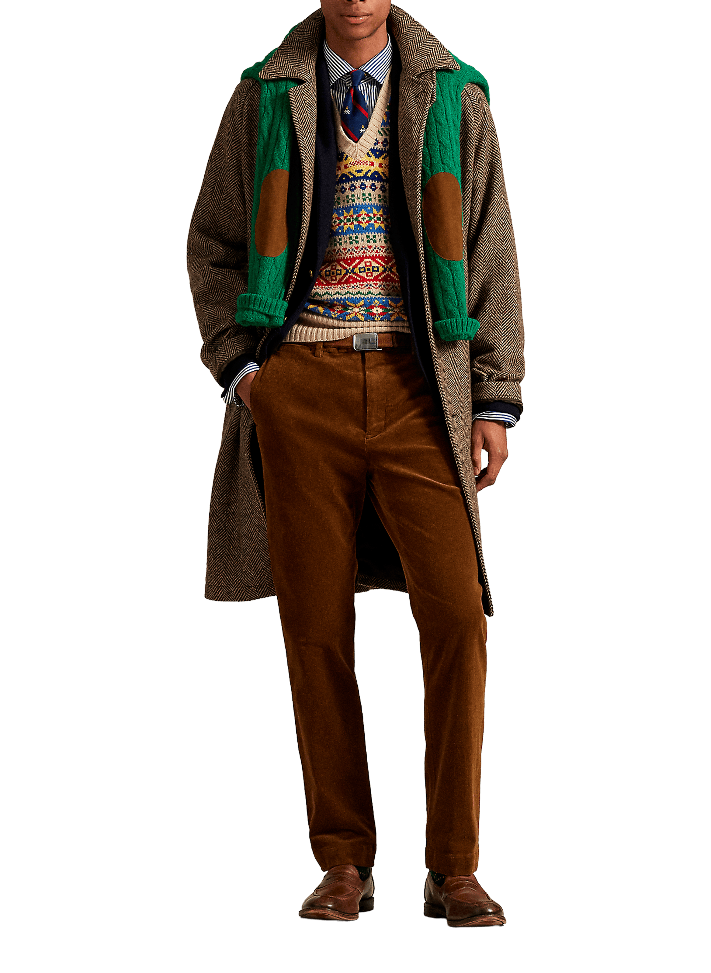 Pantalon en velours côtelé en coton mélangé POLO RALPH LAUREN Beige